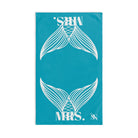 Mrs. Mrs. Mermaid Shareable Sides Teal | Mix & Match Classic Fun-Flirty Lovers’ Towels