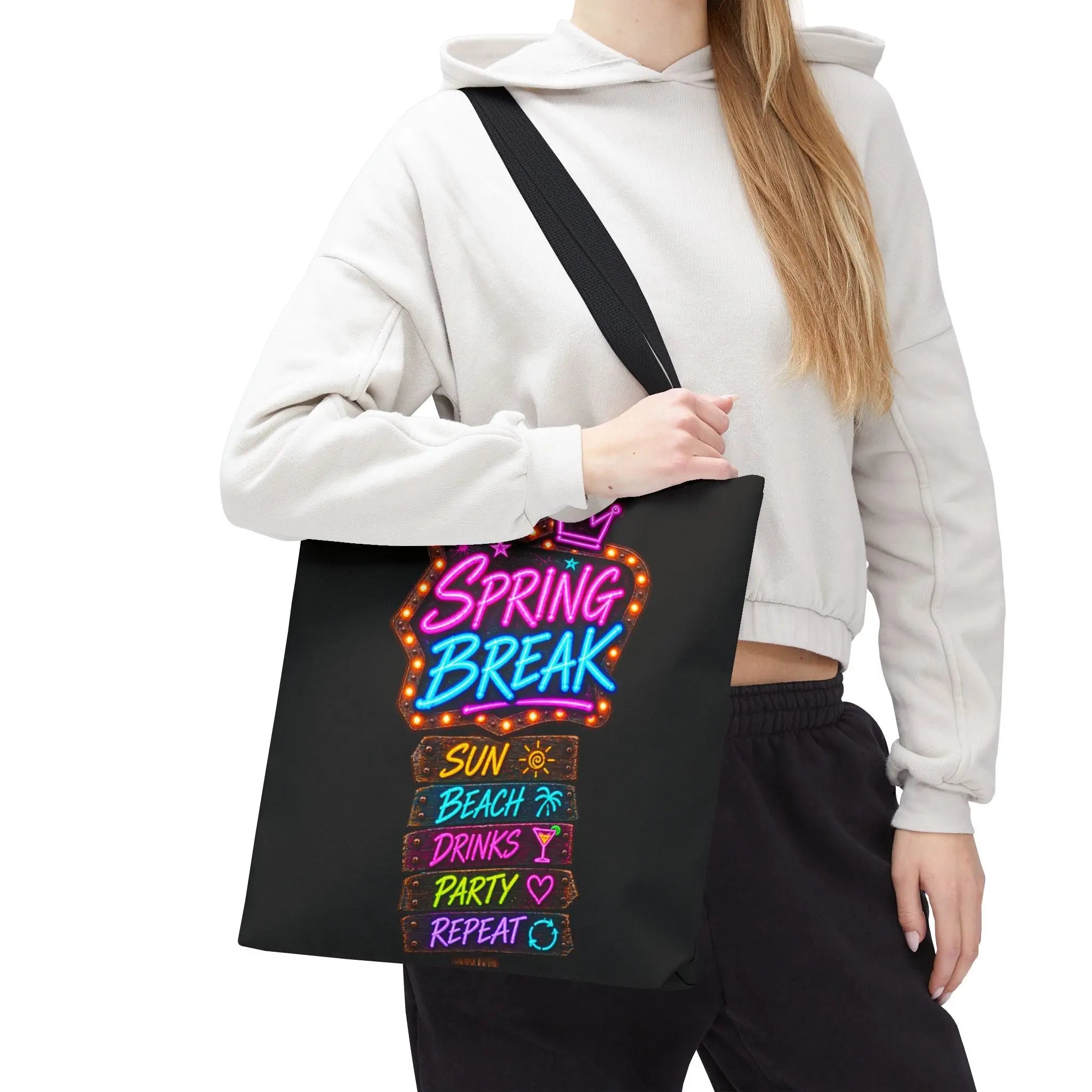 Spring Break Neon Sign Tote Bag