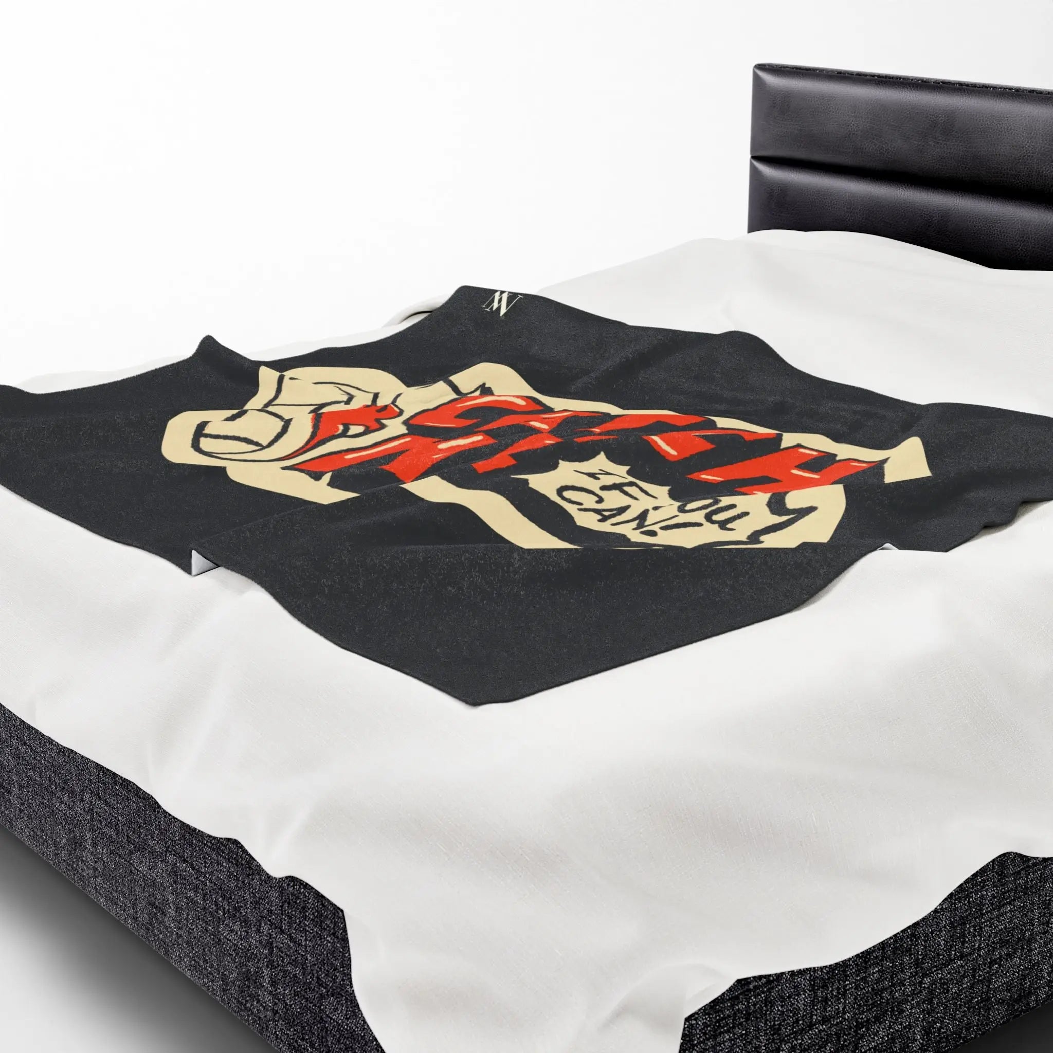 Catch Me If You Can Sticker Print | Mix & Match Velveteen Fun-Flirty Lovers’ Blankets