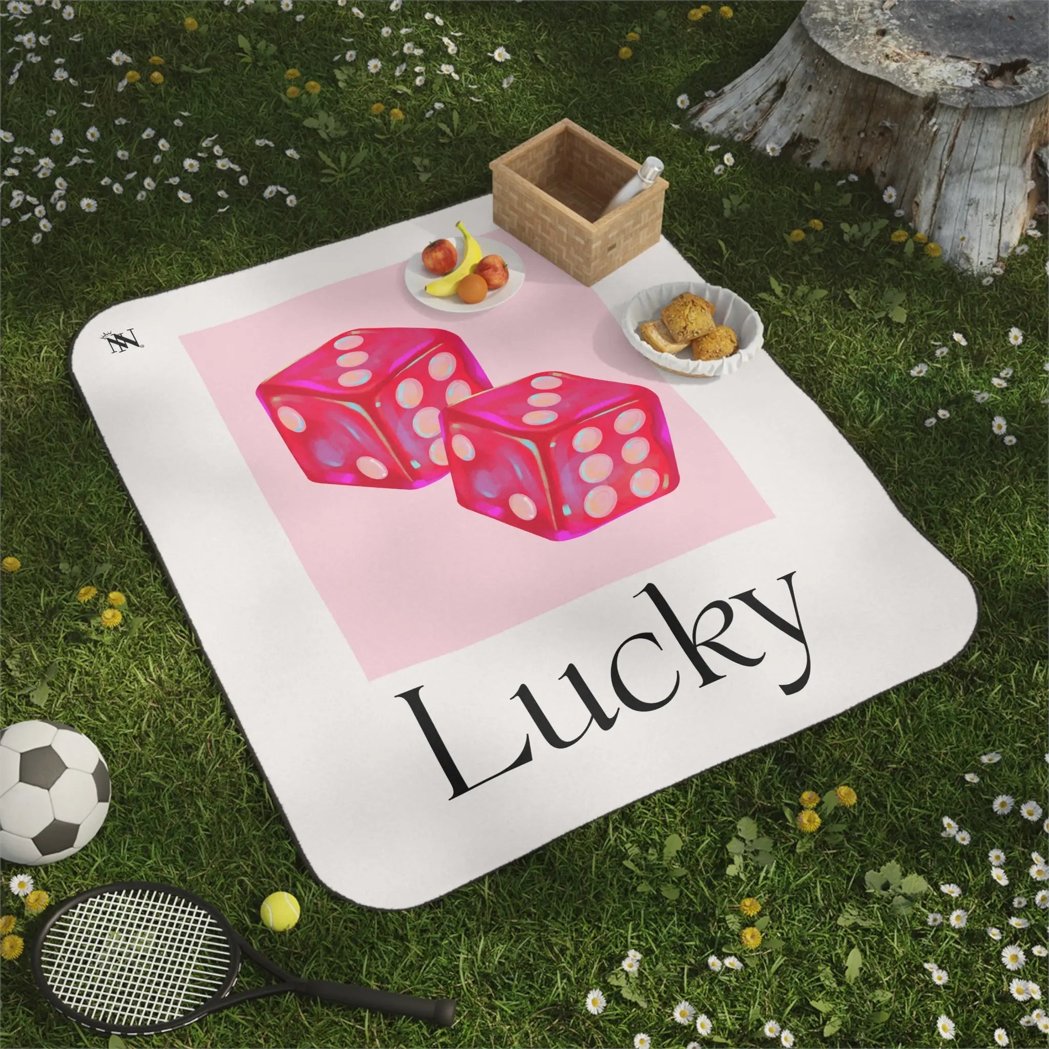 Lucky Pink Dice | Mix Match Fun-Flirty Lovers’ Water-Resistant Blankets