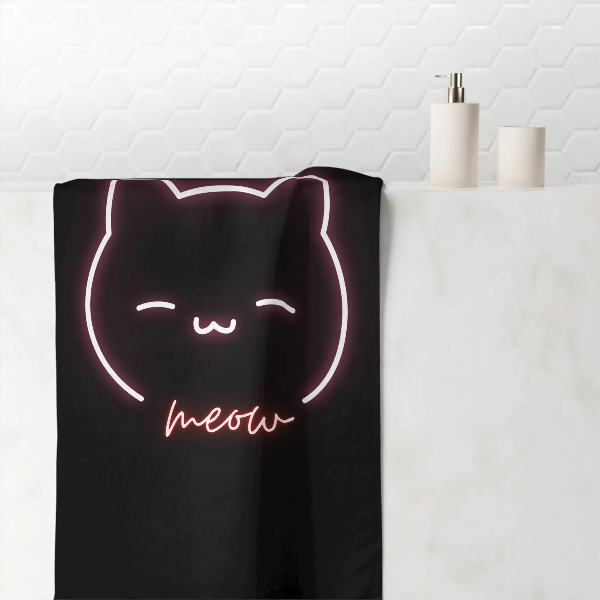 Meow Kitty Neon | Mix & Match XL Fun-Flirty Lovers’ Towels