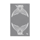 Mr. Mrs. Mermaid Shareable Sides Grey Cum Towel