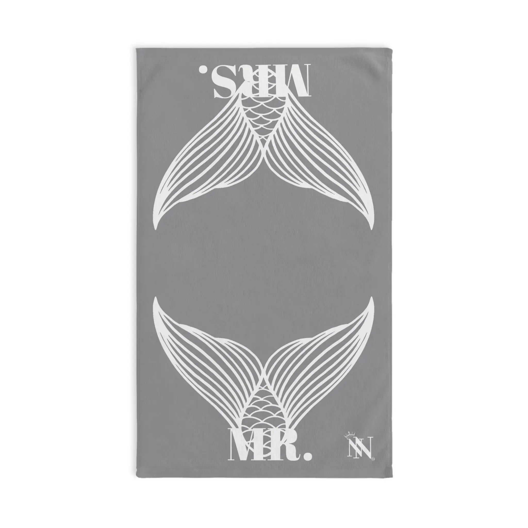 Mr. Mrs. Mermaid Shareable Sides Grey Cum Towel