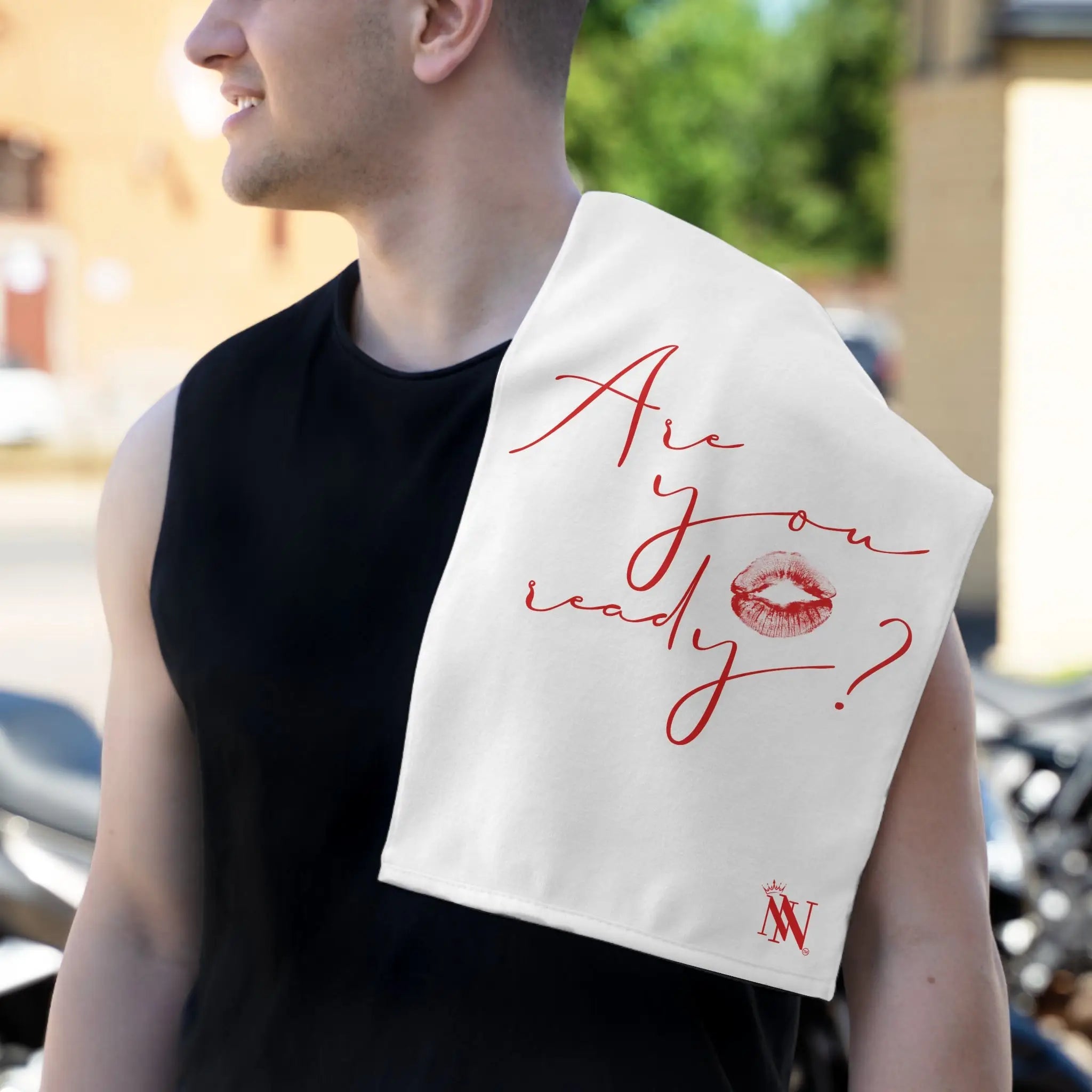 Are You Ready? Kiss Mark | Mix & Match Soft Fun-Flirty Lovers’ Towels