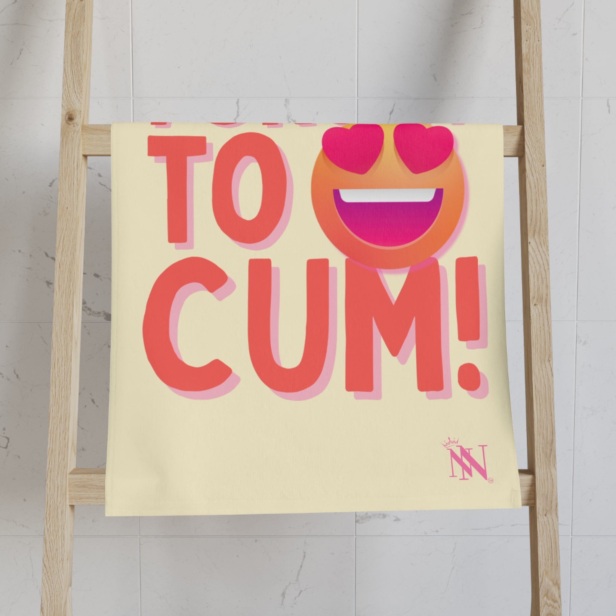 Don’t Forget to Cum! Heart Eyes Emoji Cum Towel