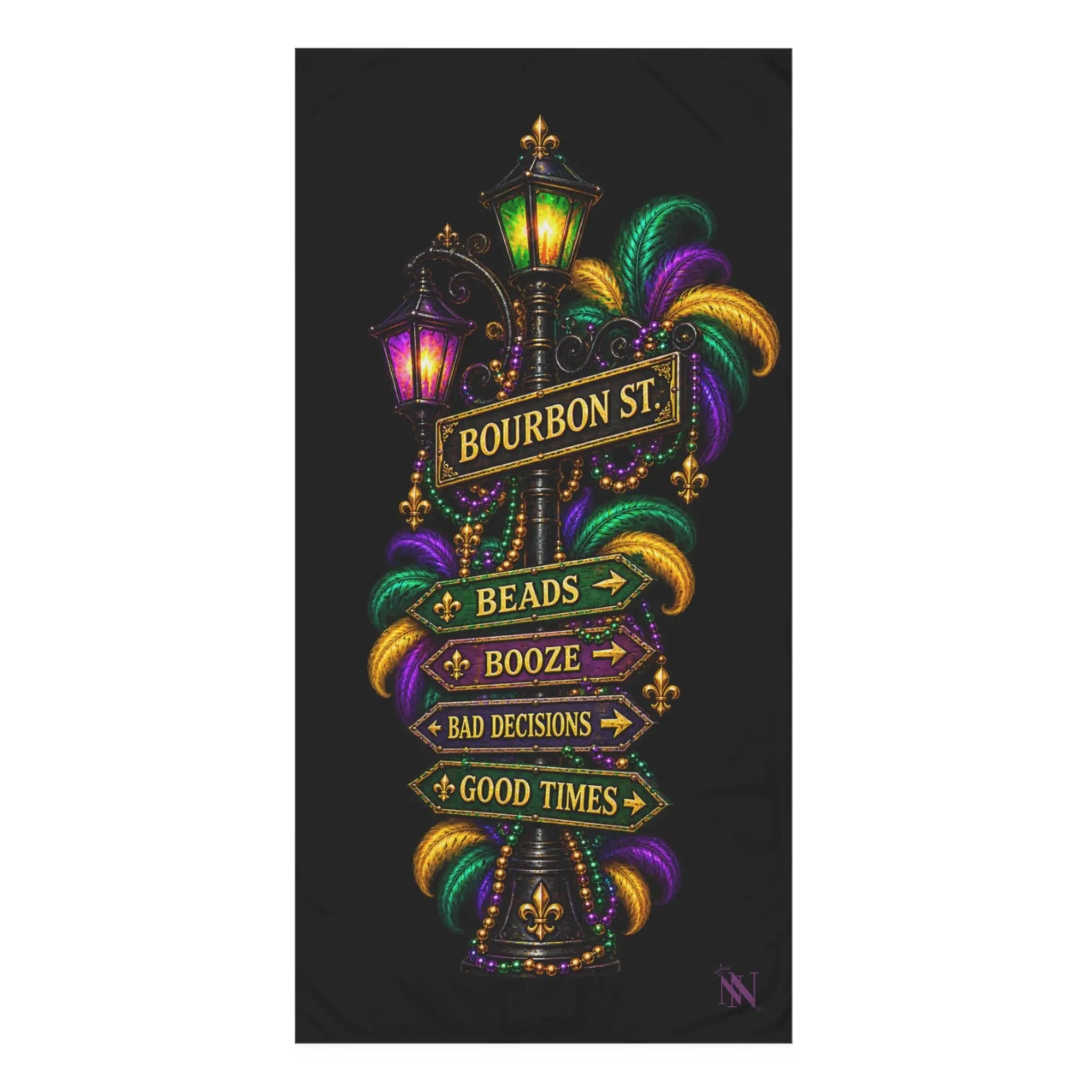 Bourbon St. Sign Bad Decisions XL Sex Towel