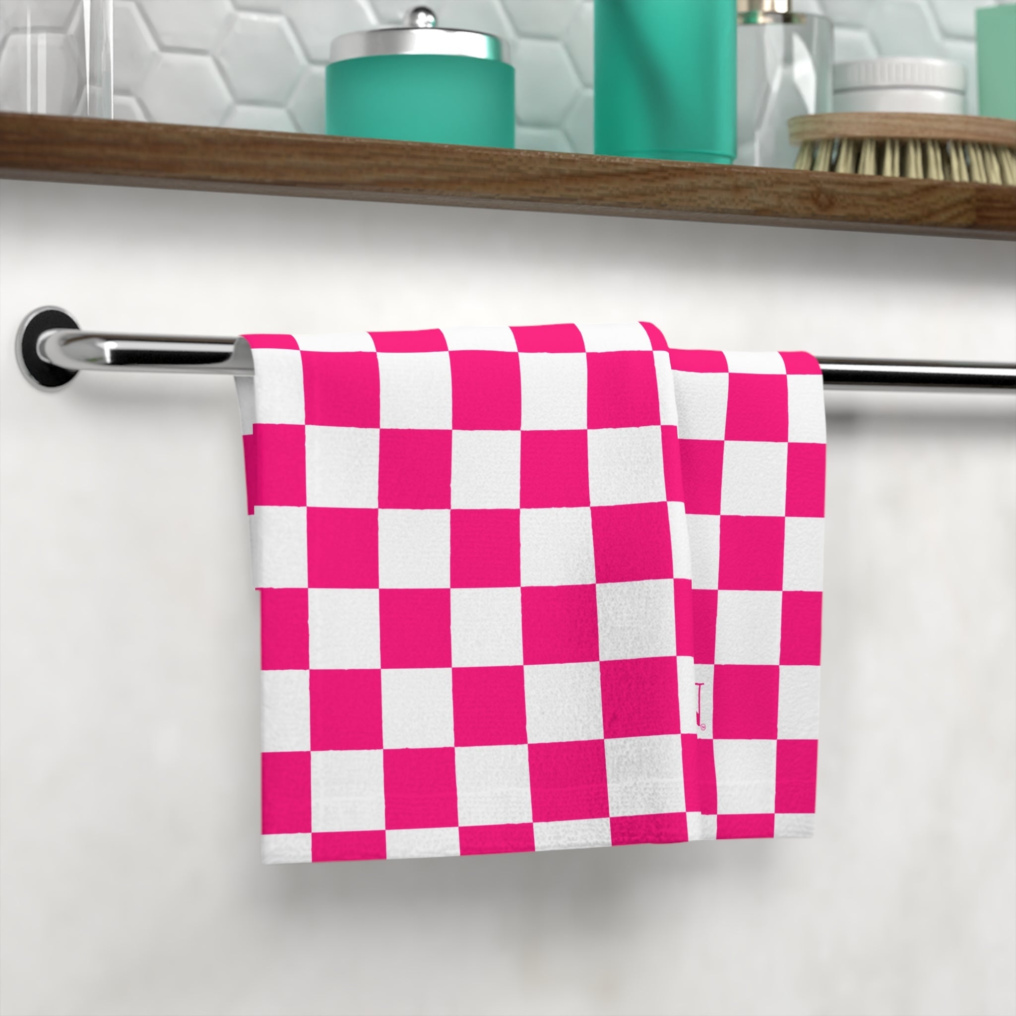 Signature Pink White Checkered | Mix & Match Lils’ Fun-Flirty Lovers’ Towels