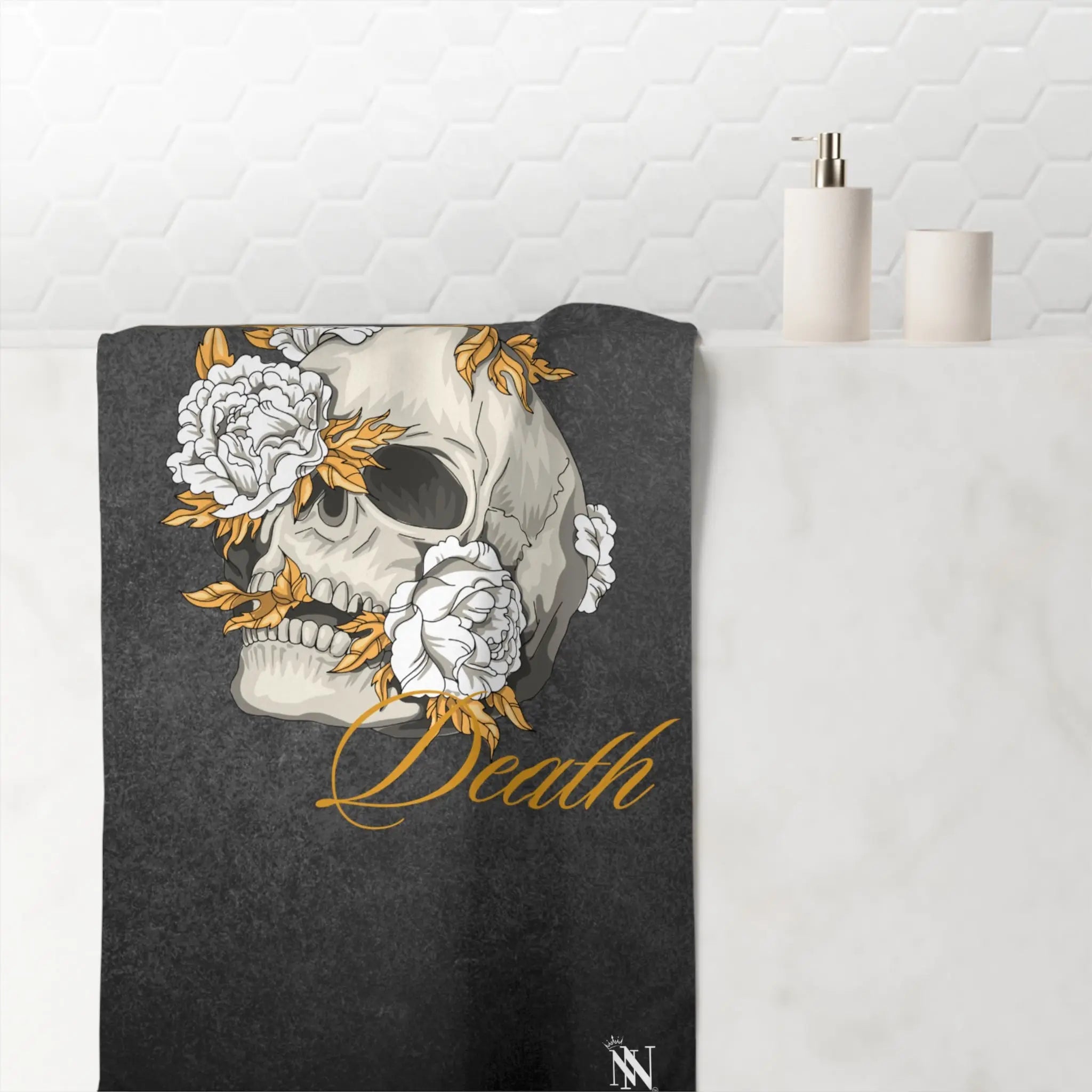 Til’ Death Skull & Flowers Large Sex Towel