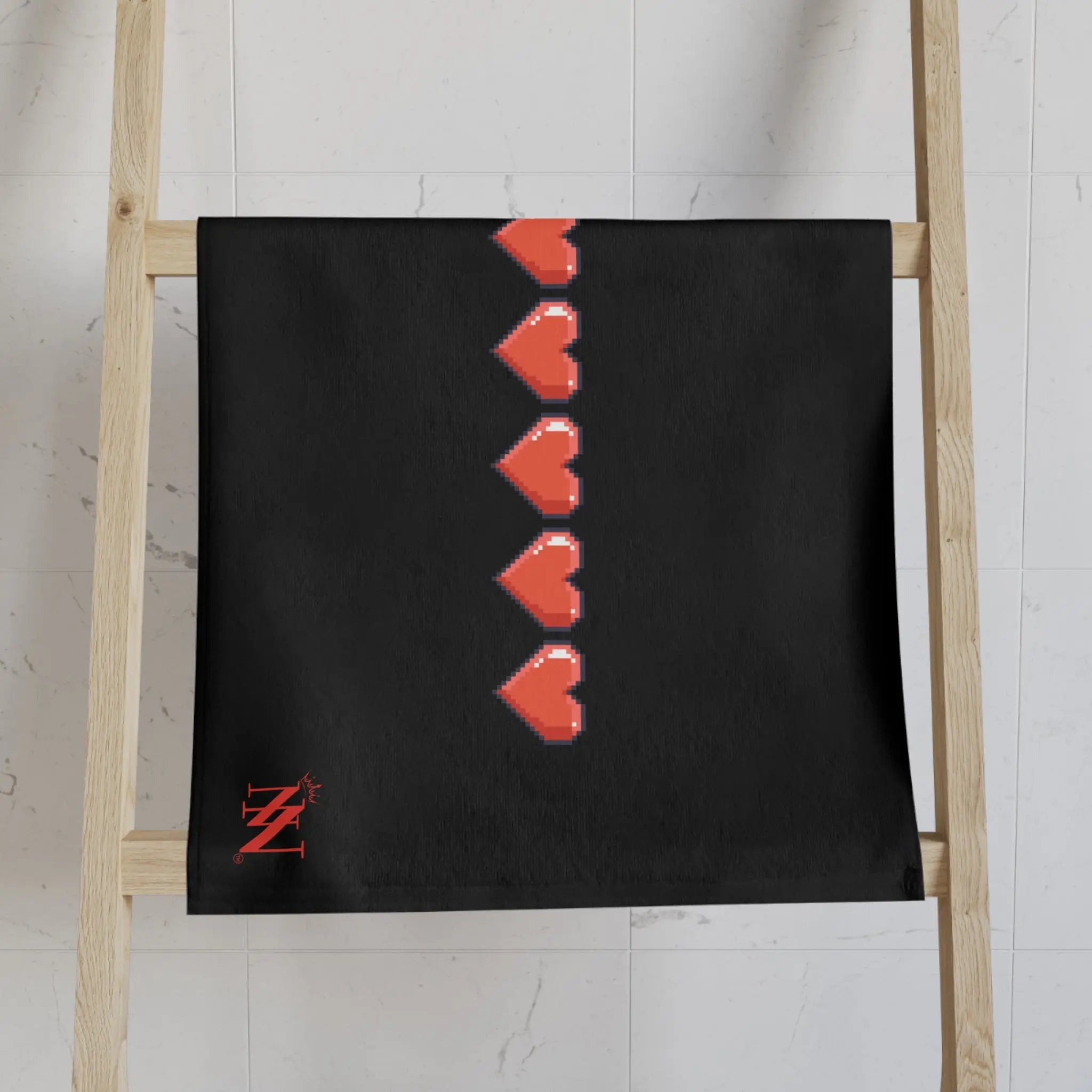 Eating Hearts Gamers Black | Mix & Match Classic Fun-Flirty Lovers’ Towels