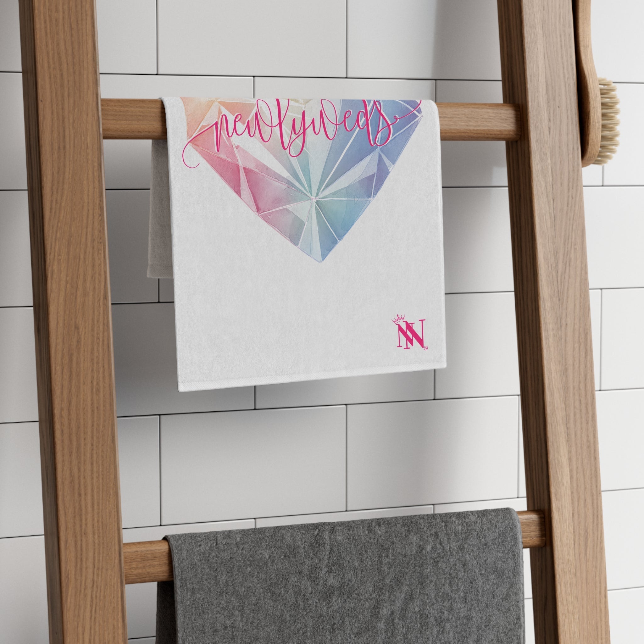 Newlyweds Diamond Heart | Mix & Match Soft Fun-Flirty Lovers’ Towels