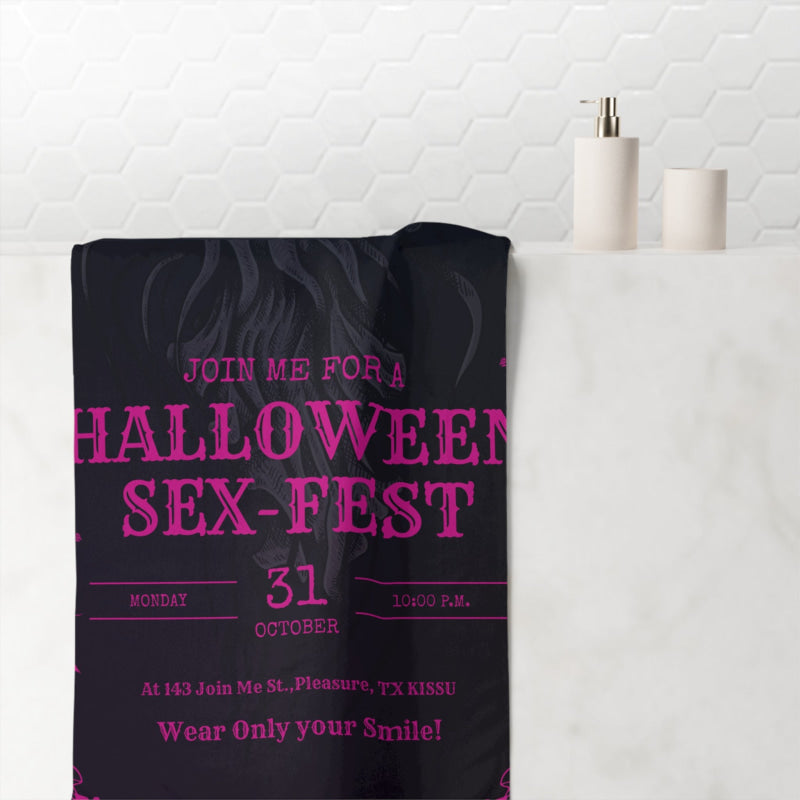 Join Us Halloween Sex-Fest | Mix & Match XL Fun-Flirty Lovers’ Towels
