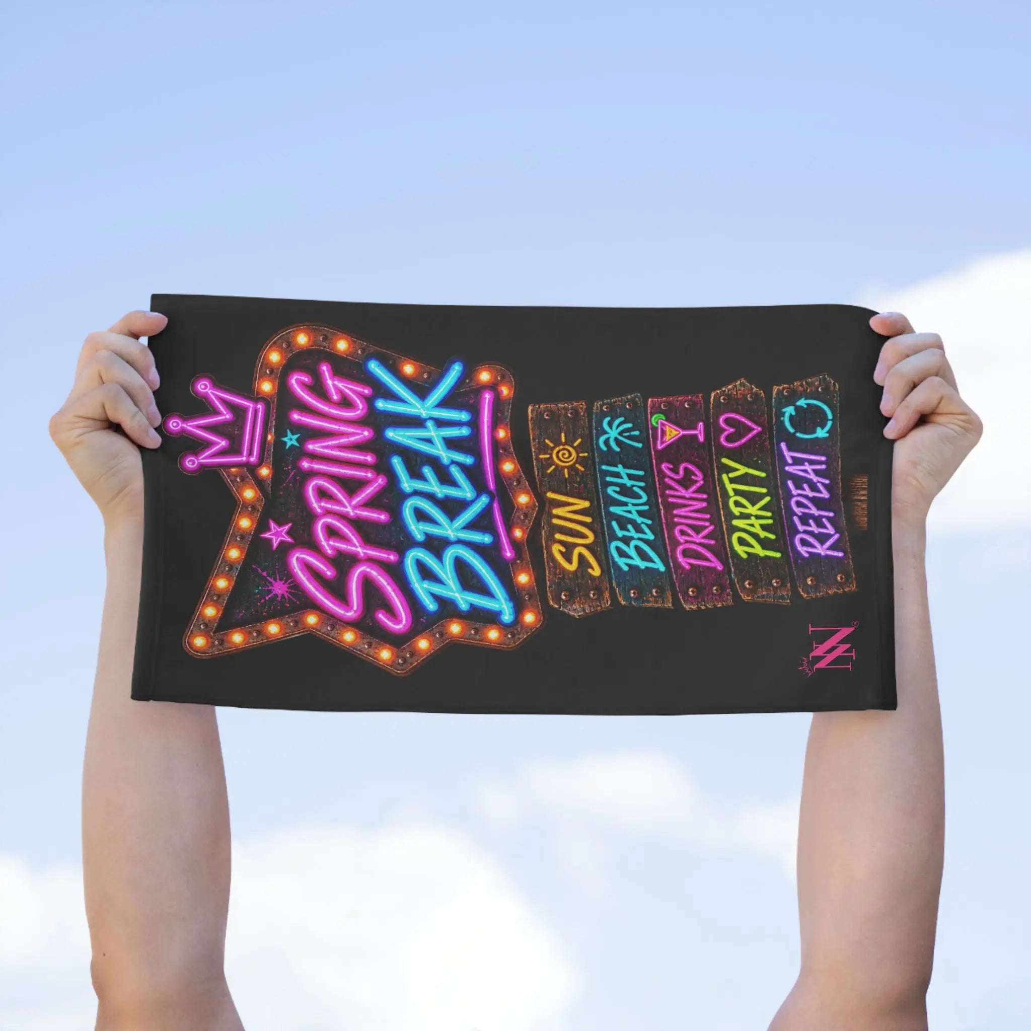 Spring Break Neon Sign Sex Towel