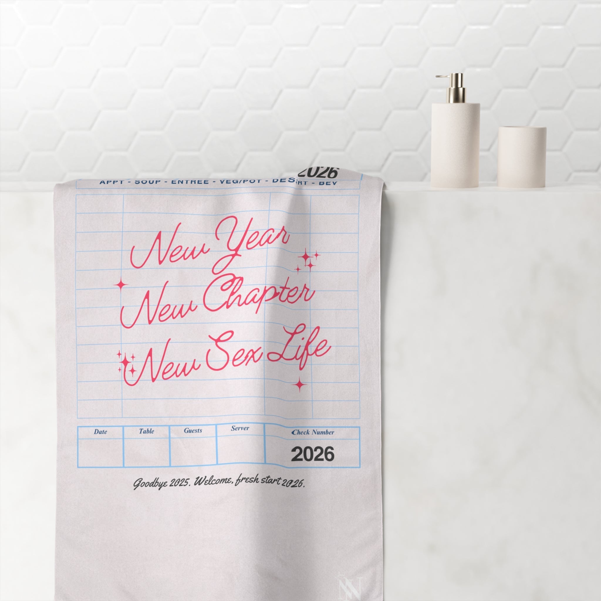 New Year New Sex Life Guest Check | Mix & Match XL Fun-Flirty Lovers’ Towels
