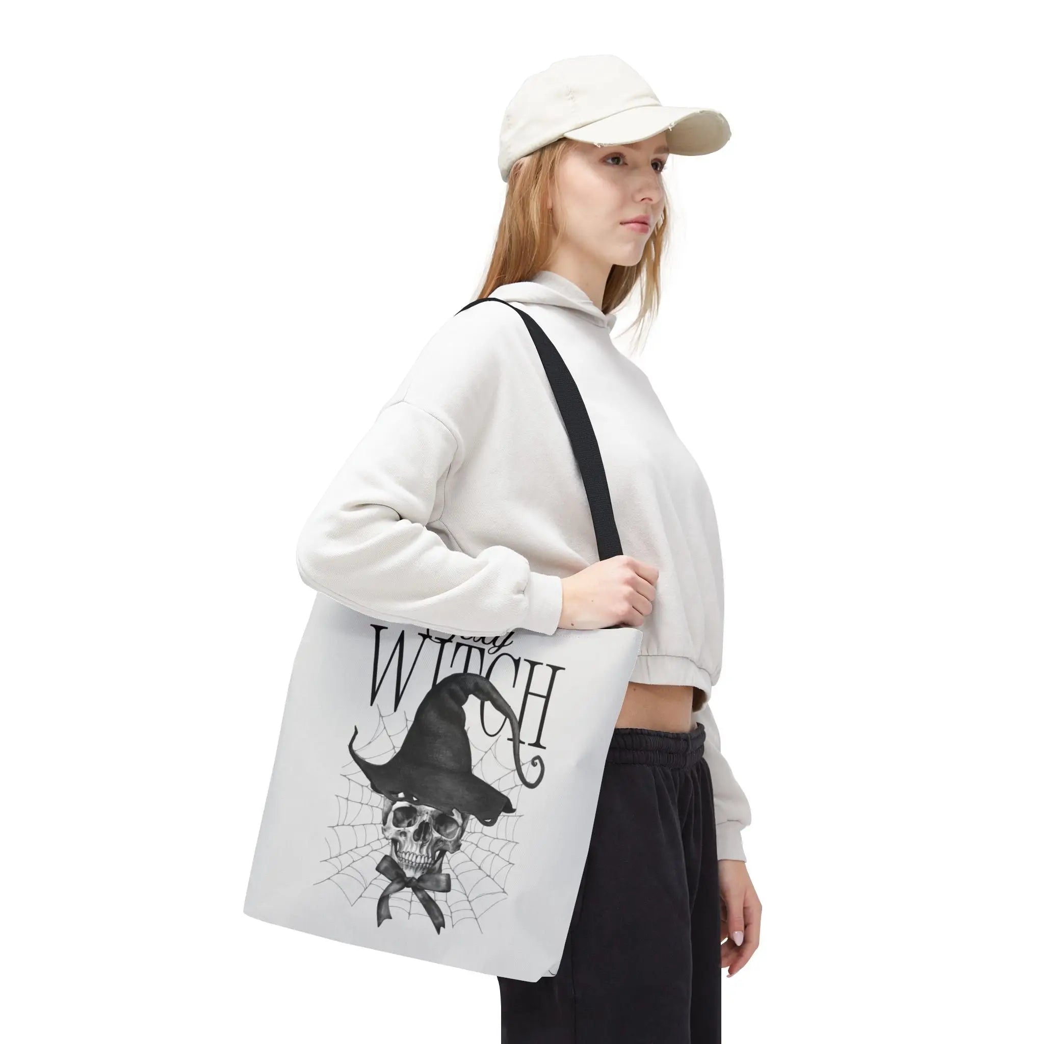 Sexy Witch Skull Tote Bag