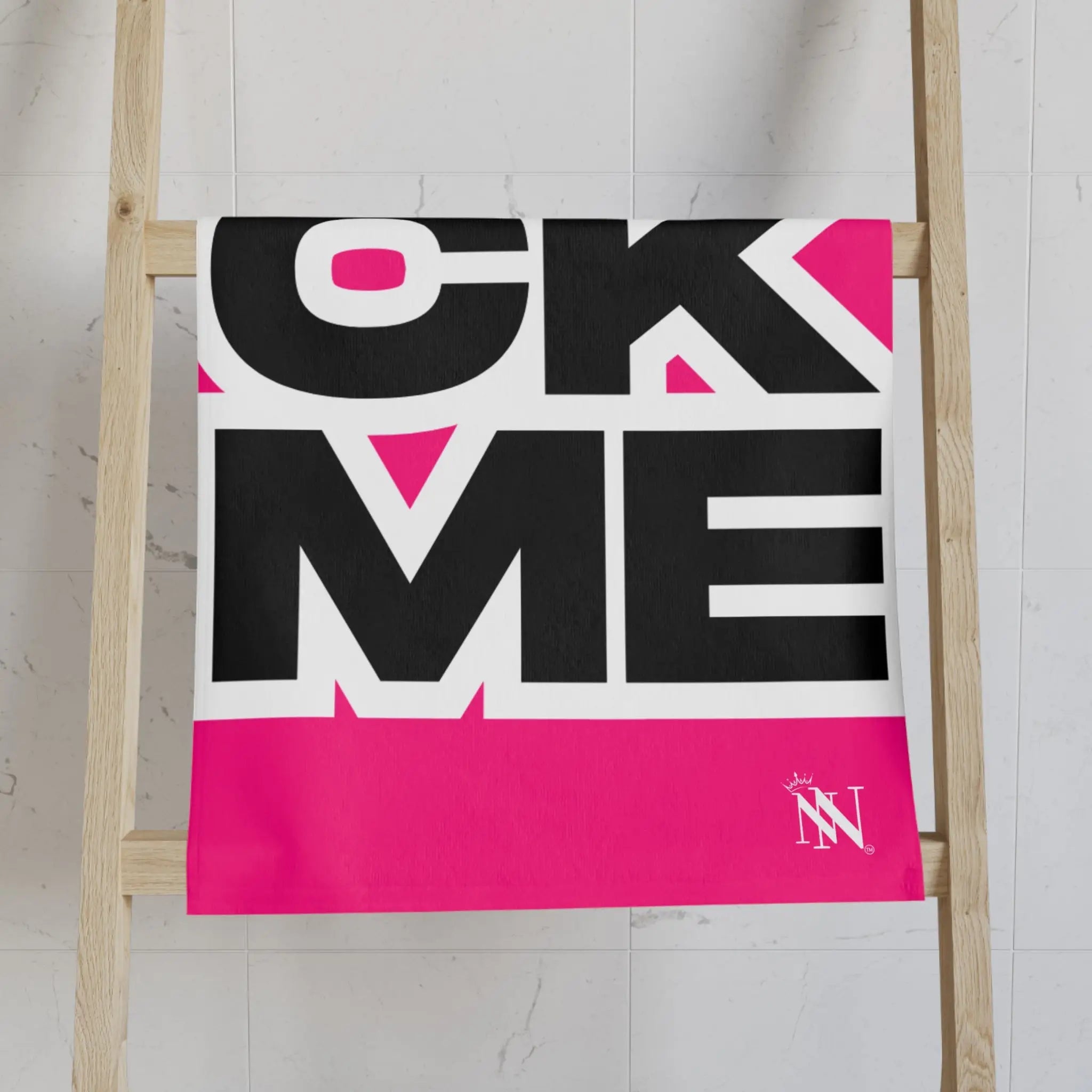 FUCK ME Block Letter Signature Pink Cum Towel
