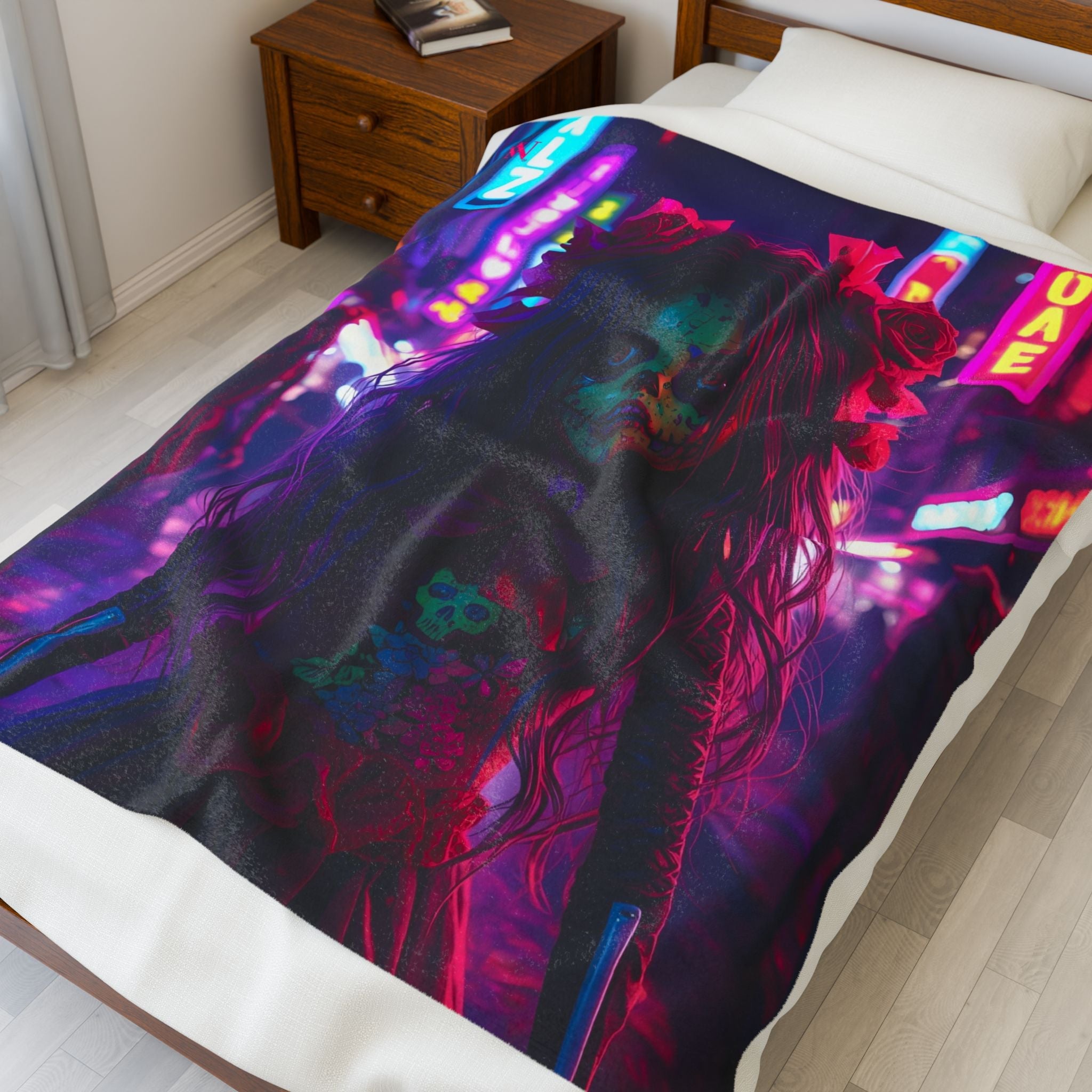 El Día de los Muertos Doll Graphic | Mix & Match Velveteen Fun-Flirty Lovers’ Blankets