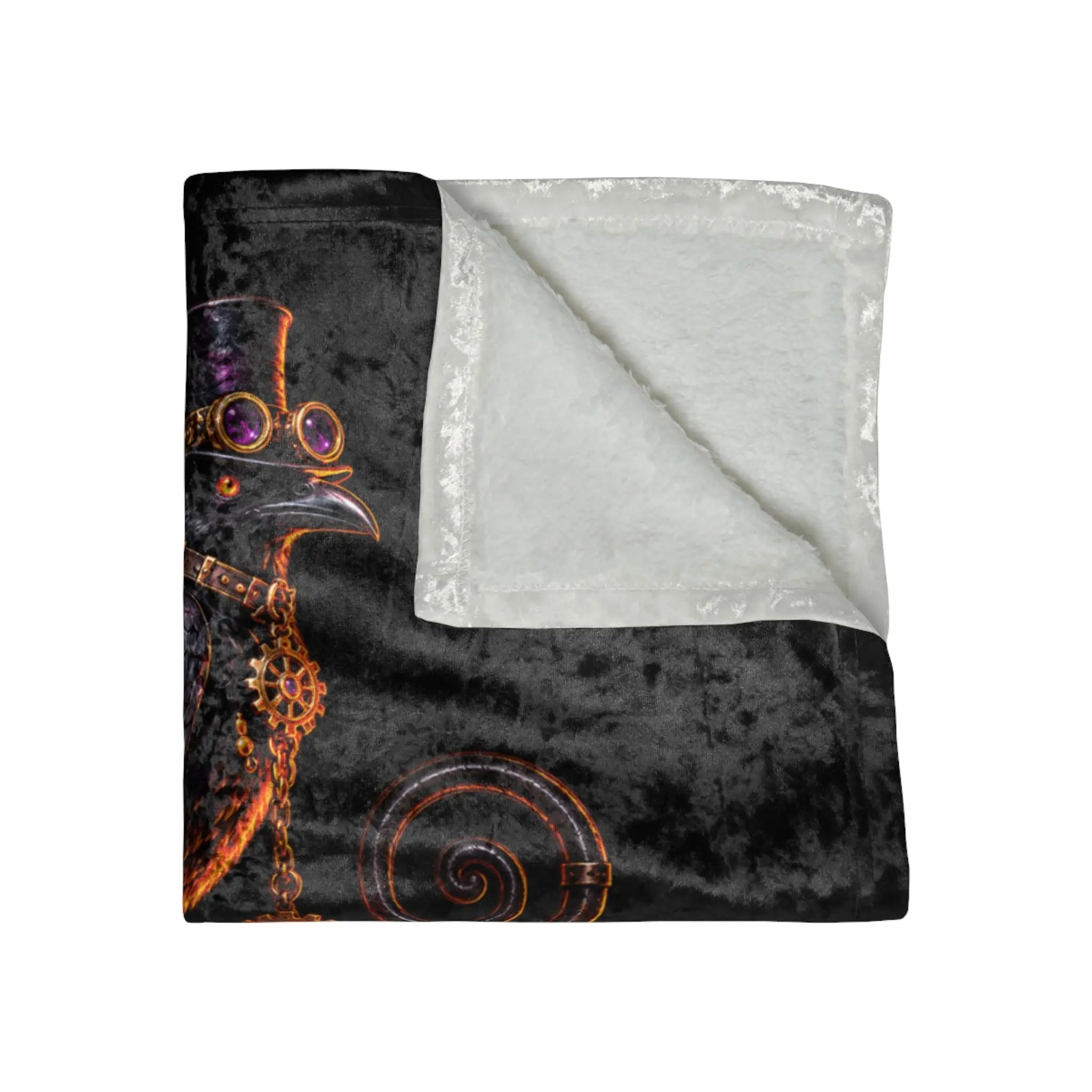 Trick Treat or Tease Crow | Nectar Napkins Fun-Flirty Lovers’ Crushed Velvet Blankets