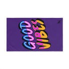 Neon Rainbow Good Vibes Purple | Mix & Match Classic Fun-Flirty Lovers’ Towels