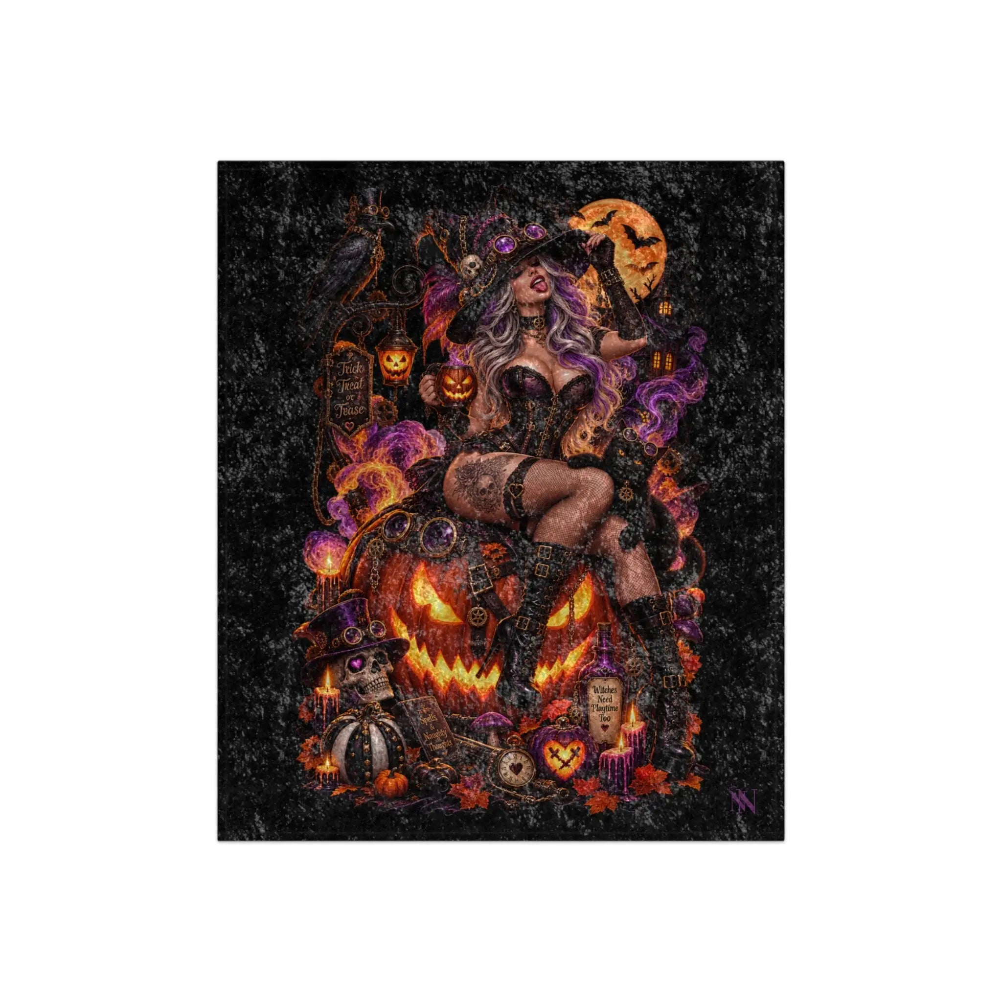 Halloween Wicked Fantasy | Nectar Napkins Fun-Flirty Lovers’ Crushed Velvet Blankets