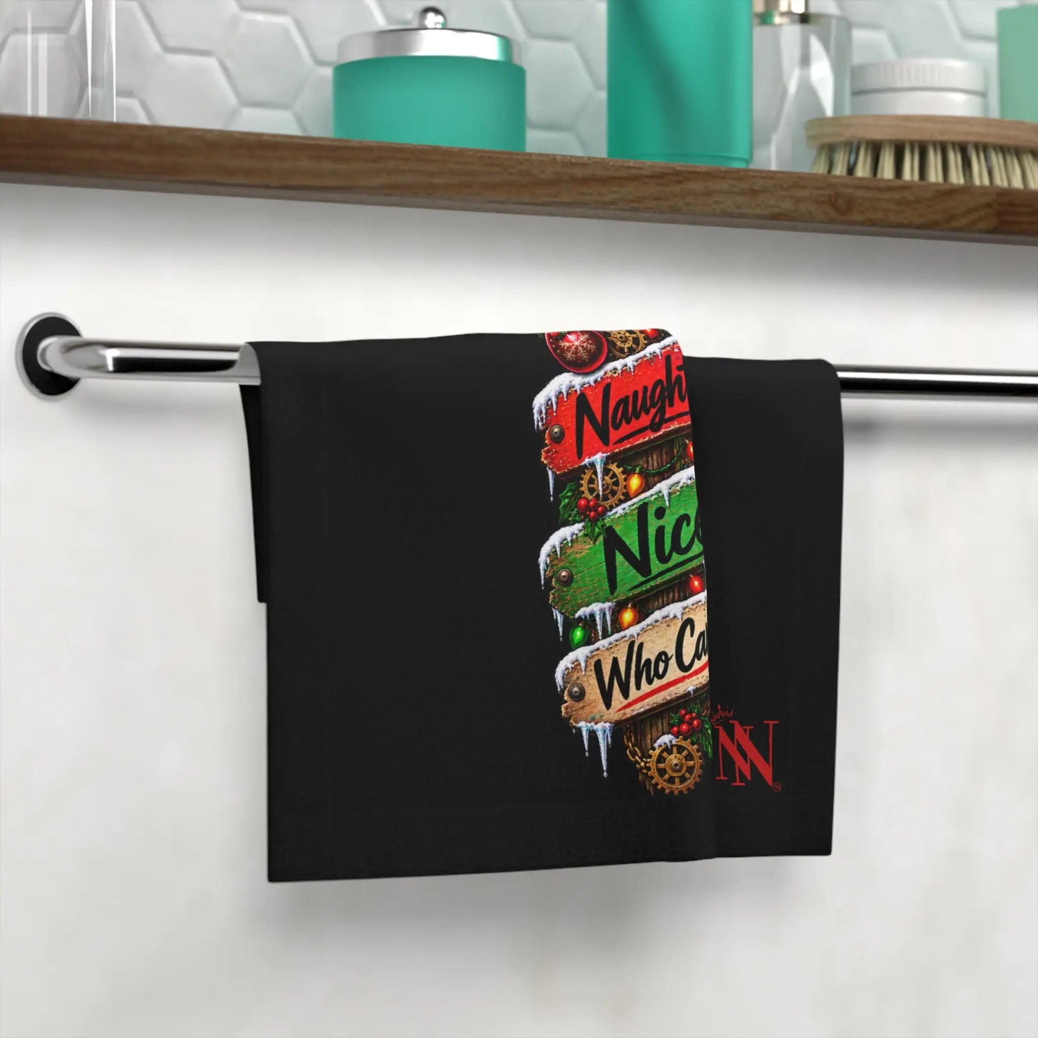 Naughty Nice Who Cares? Christmas | Nectar Napkins Lils’ Fun-Flirty Lovers’ Towels