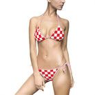 Red & White Checkered | Mix & Match Fun-Flirty Lovers’ String Bikinis