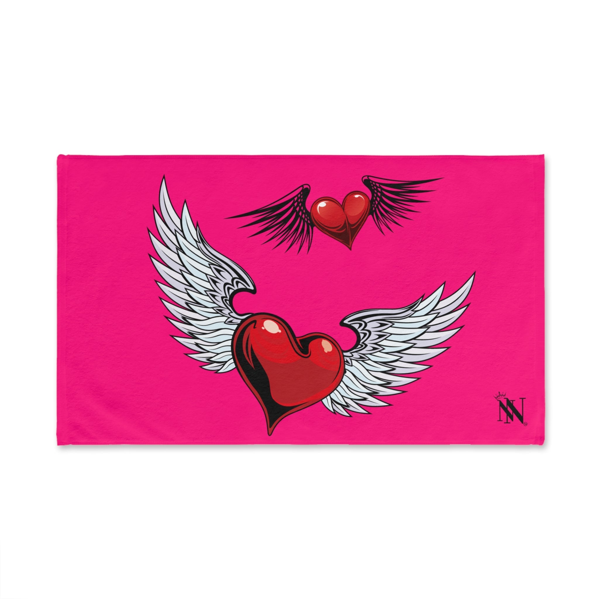 Double Hearts with Wings Signature Pink Cum Towel