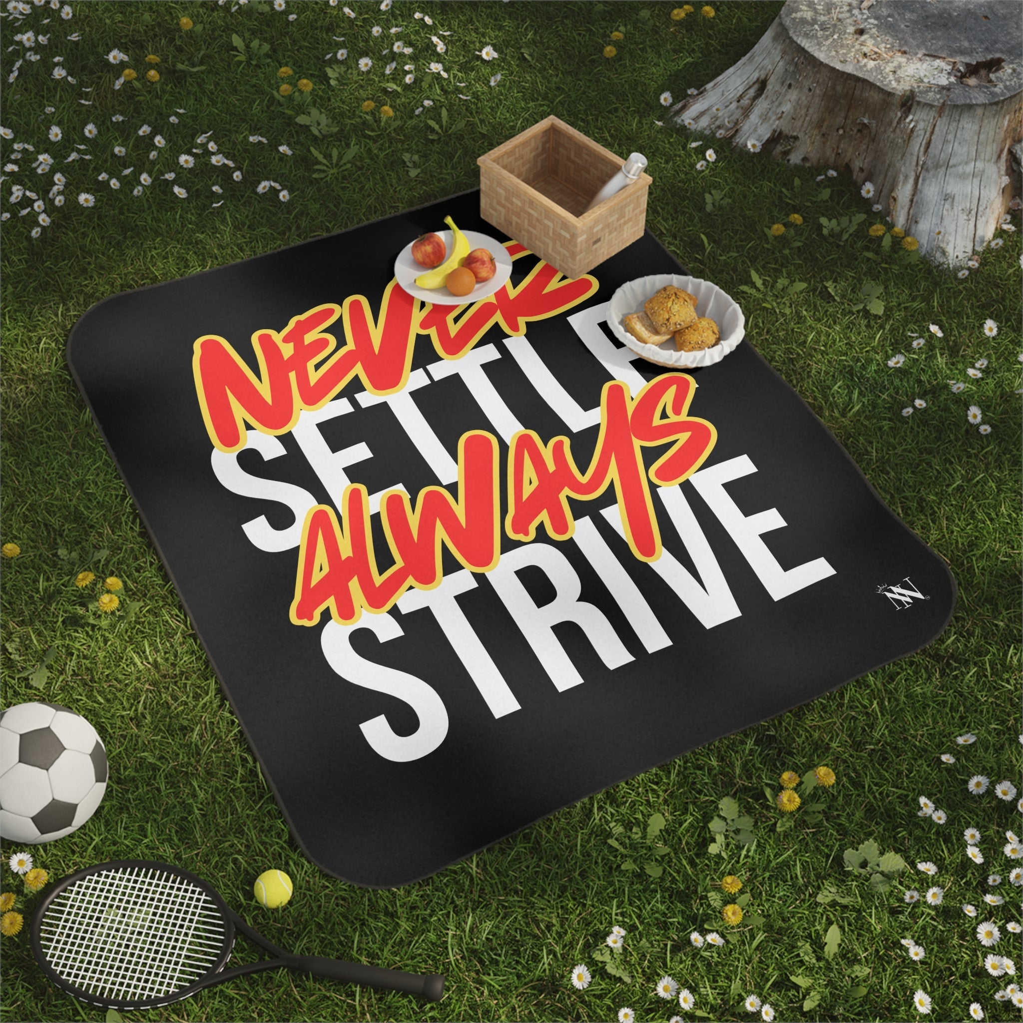 Never Settle Always Strive | Mix Match Fun-Flirty Lovers’ Water-Resistant Blankets