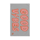 Good Vibes Red Electric Light Grey Cum Towel
