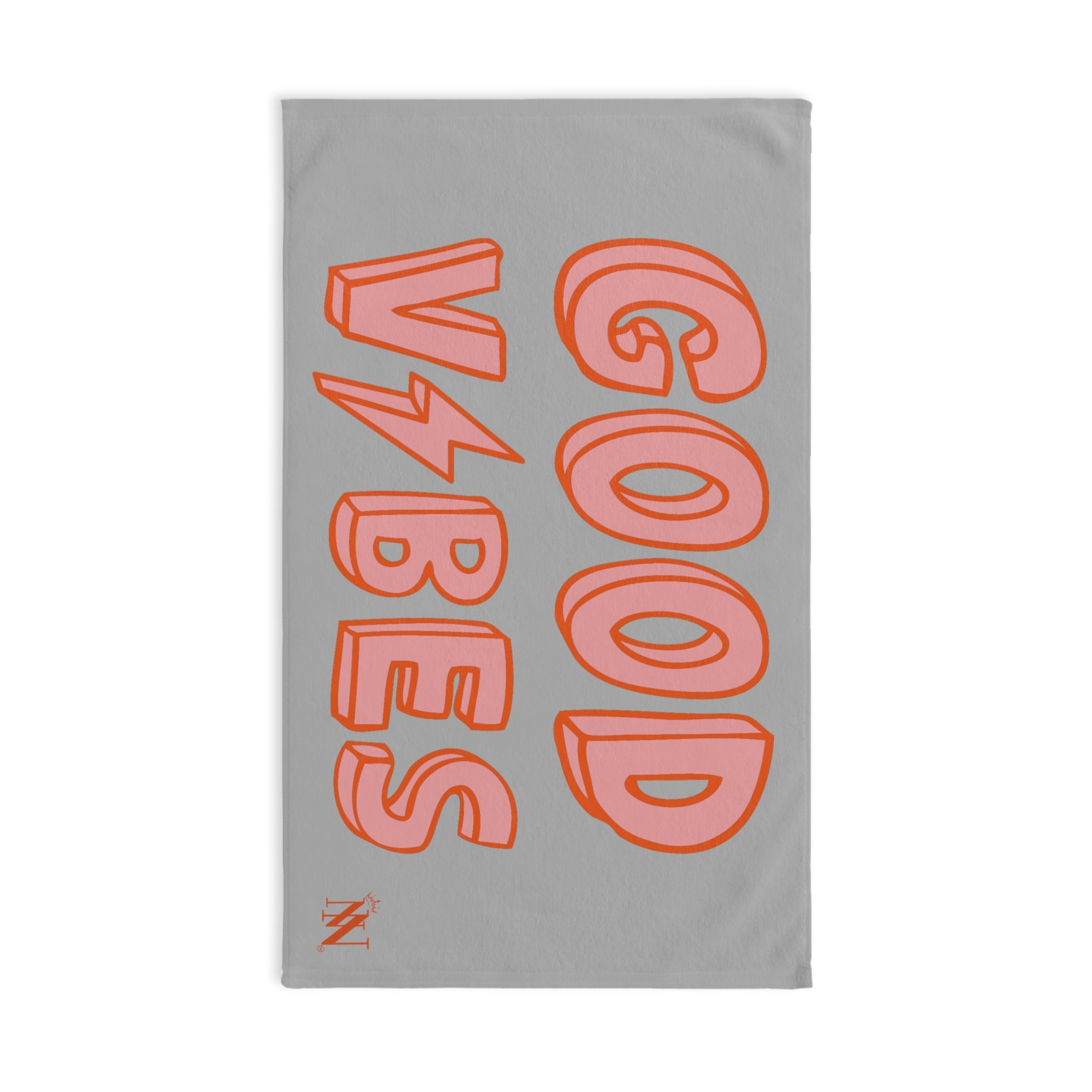 Good Vibes Red Electric Light Grey Cum Towel