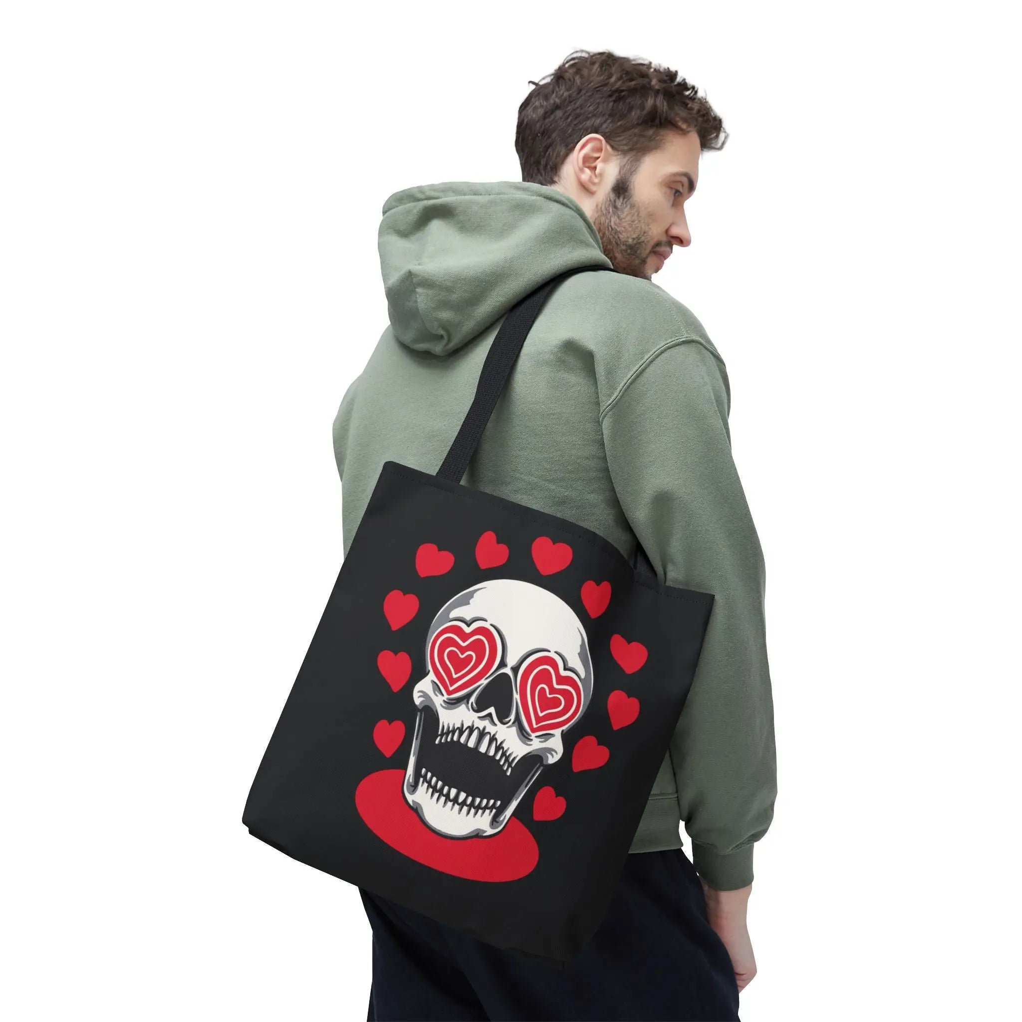 Seeing Hearts Skull Tote Bag