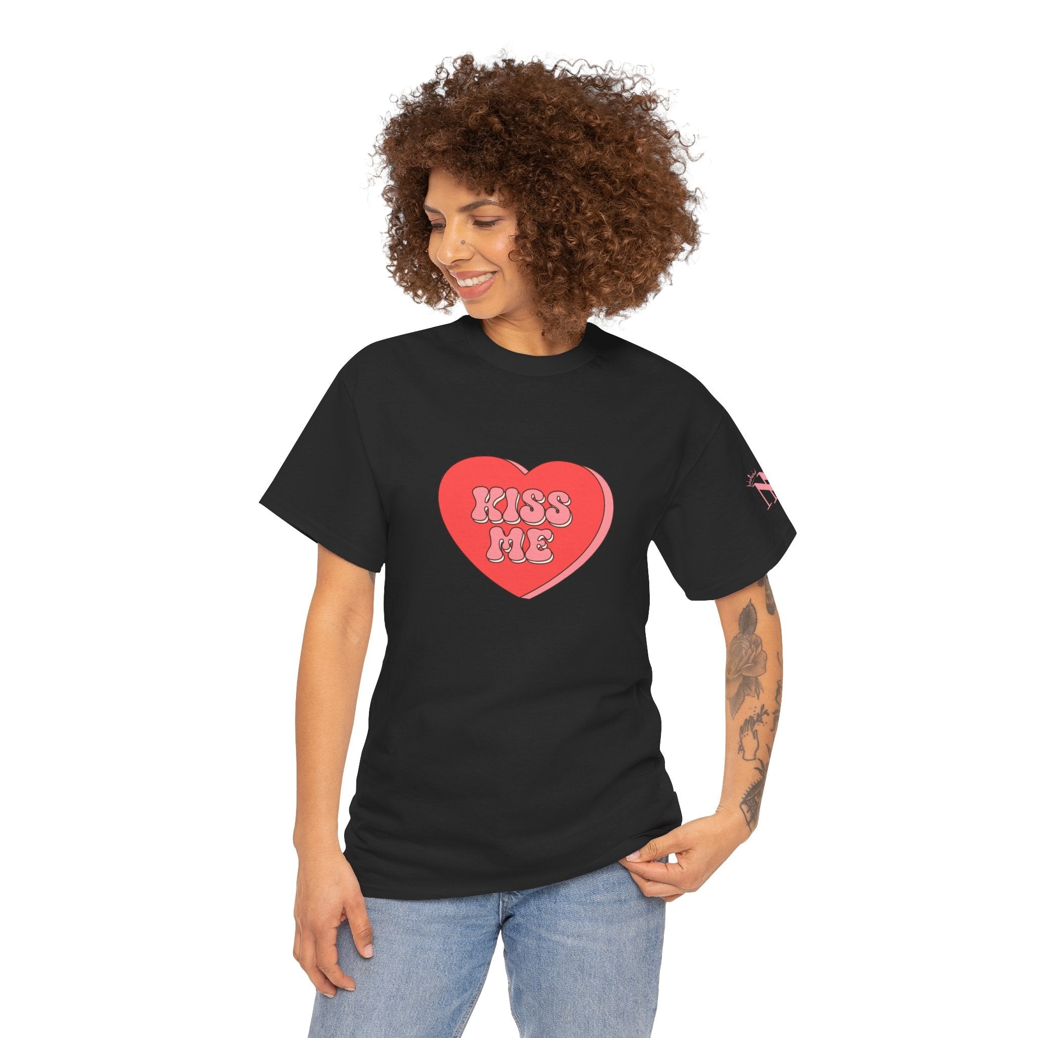 Kiss Me Candy Heart | Mix & Match 100% Cotton Unisex Fun-Flirty Lovers’ Tees