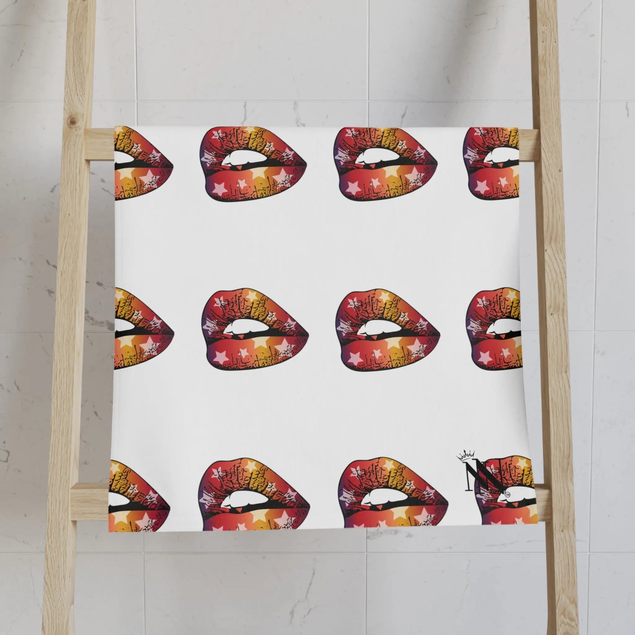 Stars Lips Kiss Patterned | Mix & Match Original Fun-Flirty Lovers’ Towels