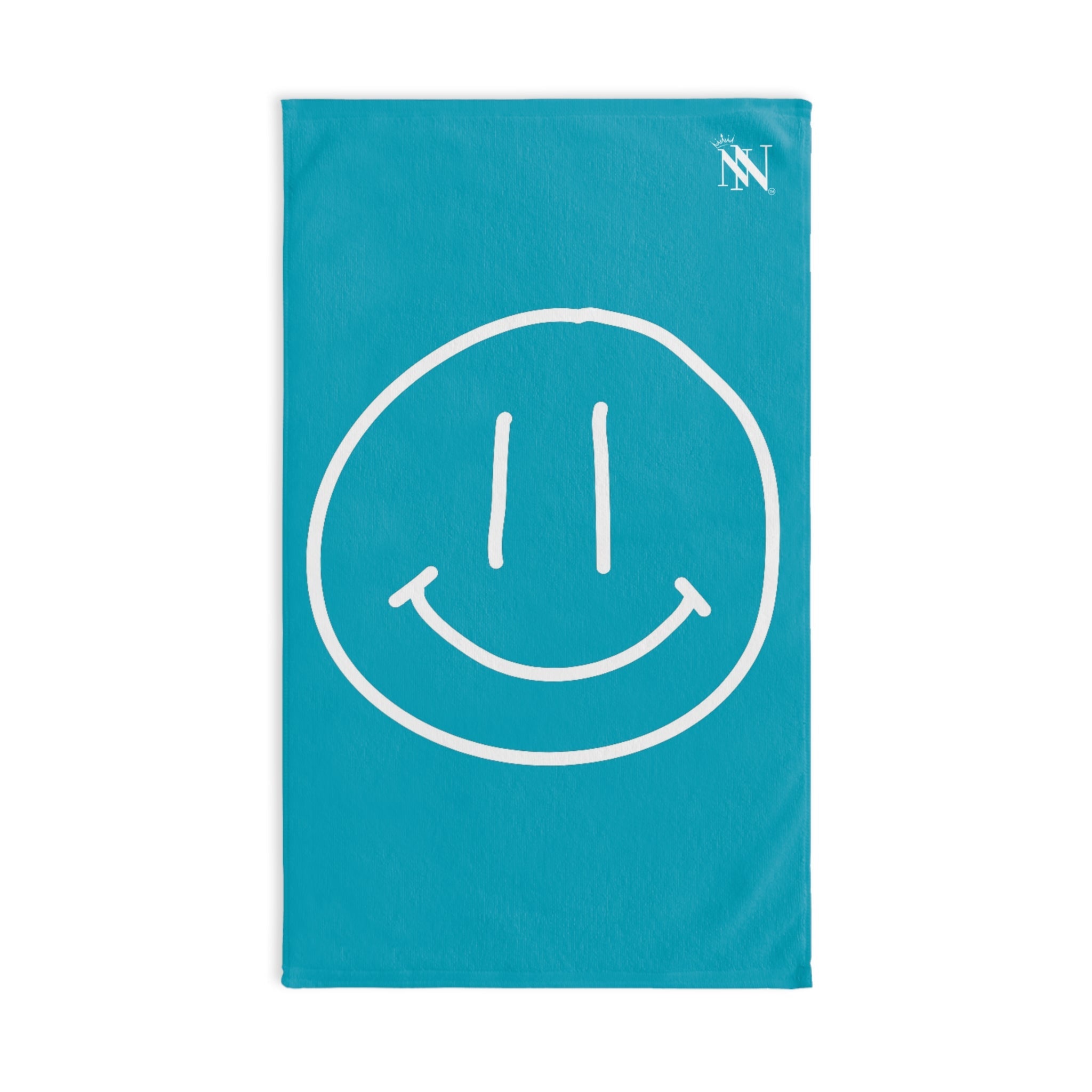 Happy Smiling Emoji Teal | Mix & Match Classic Fun-Flirty Lovers’ Towels