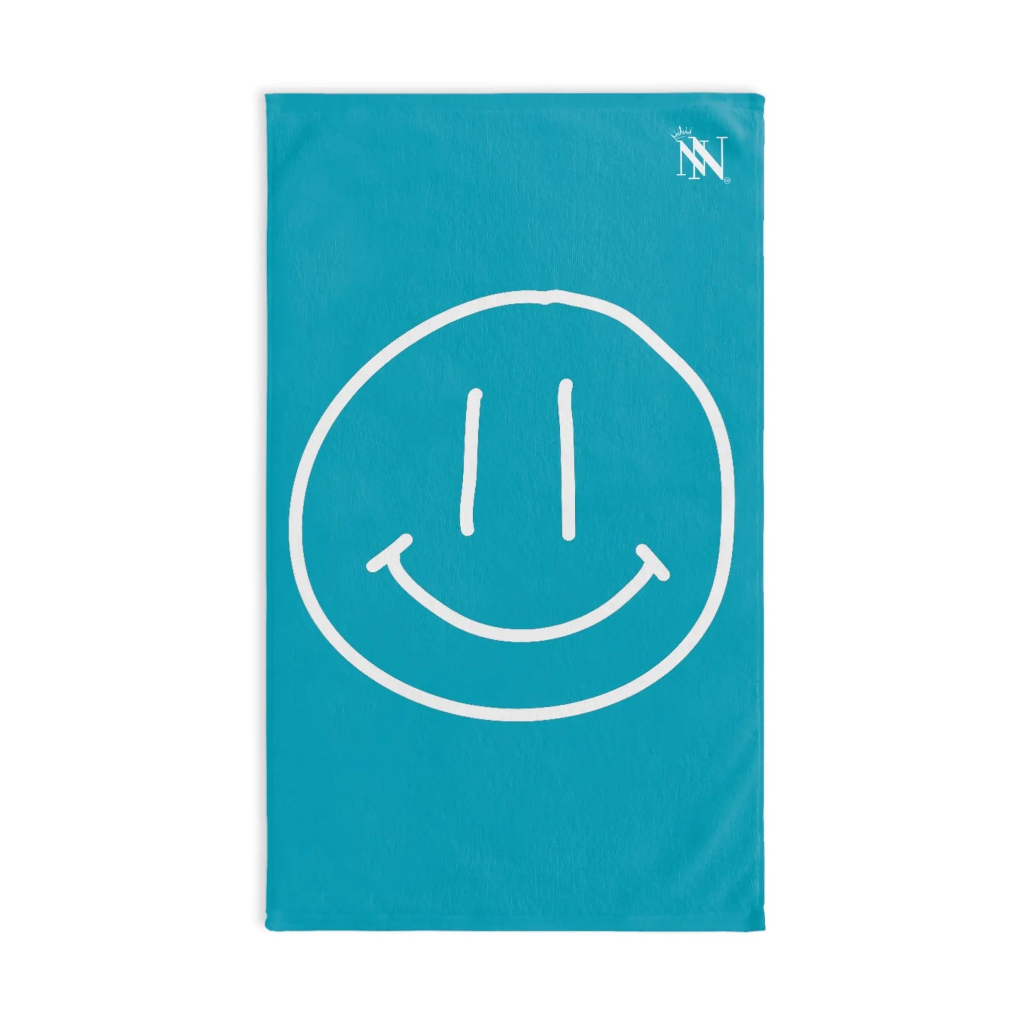 Happy Smiling Emoji Teal | Mix & Match Classic Fun-Flirty Lovers’ Towels