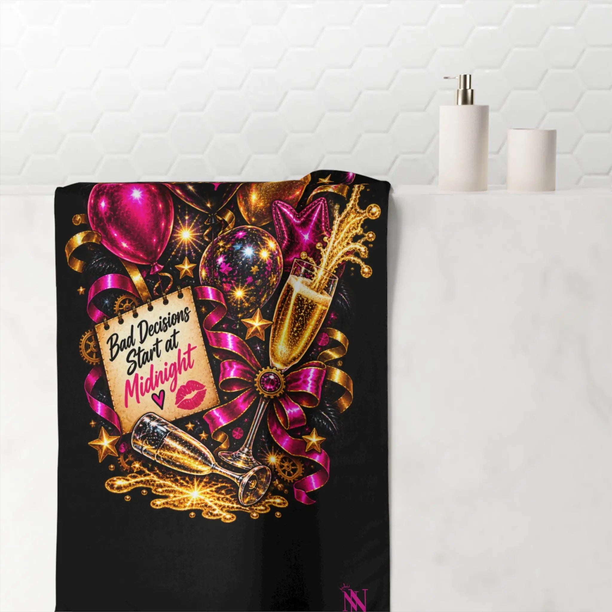 Cheers Bitches New Years | Nectar Napkins Lils’ Fun-Flirty Lovers’ Towels