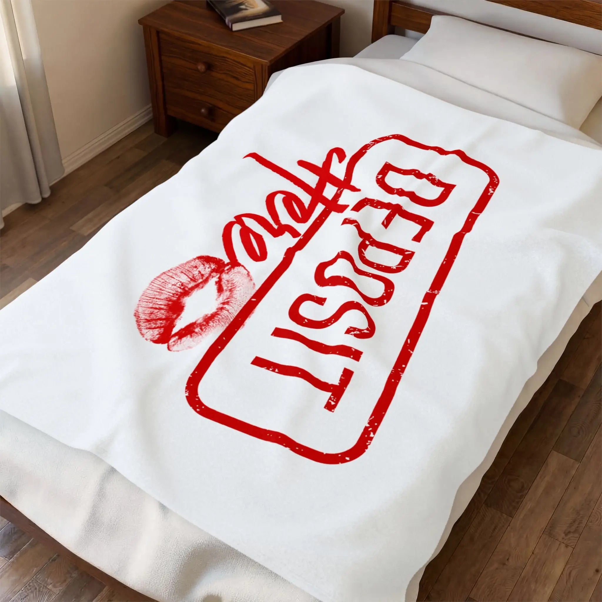 Deposit Here with a Kiss | Mix & Match Soft Fun-Flirty Lovers’ Blankets