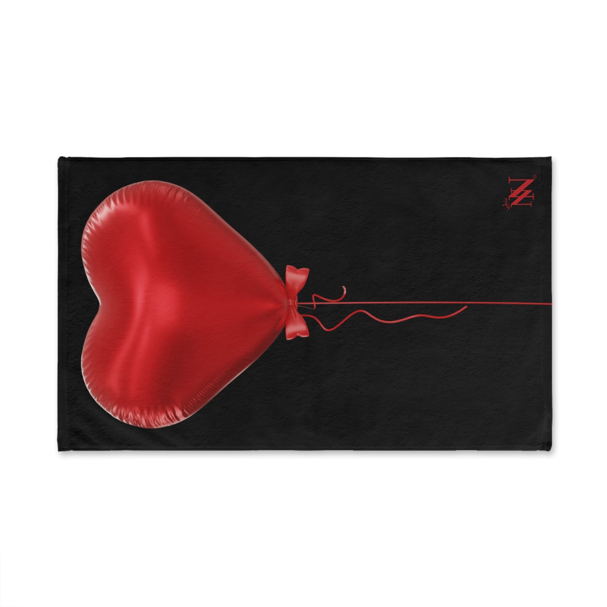 Red Heart Balloon Bow 3D Print Black | Mix & Match Original Fun-Flirty Lovers’ Towels