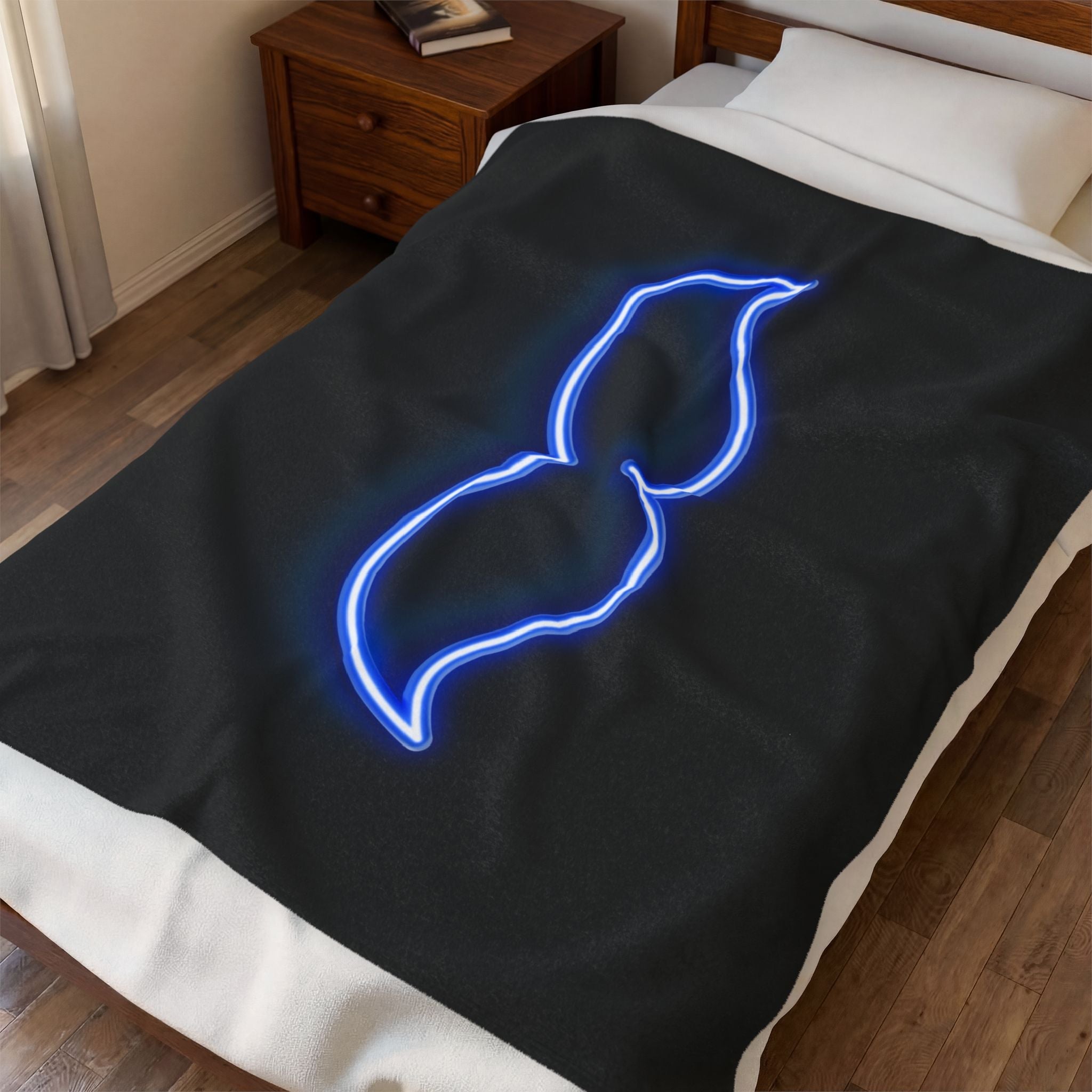 His Mustache Neon Romantic Gifts Silky Soft Love Blanket