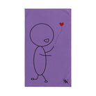 Stick Man Heart Balloon Light Purple | Mix & Match Classic Fun-Flirty Lovers’ Towels