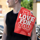 My Love for You Heart Pattern Sex Towel