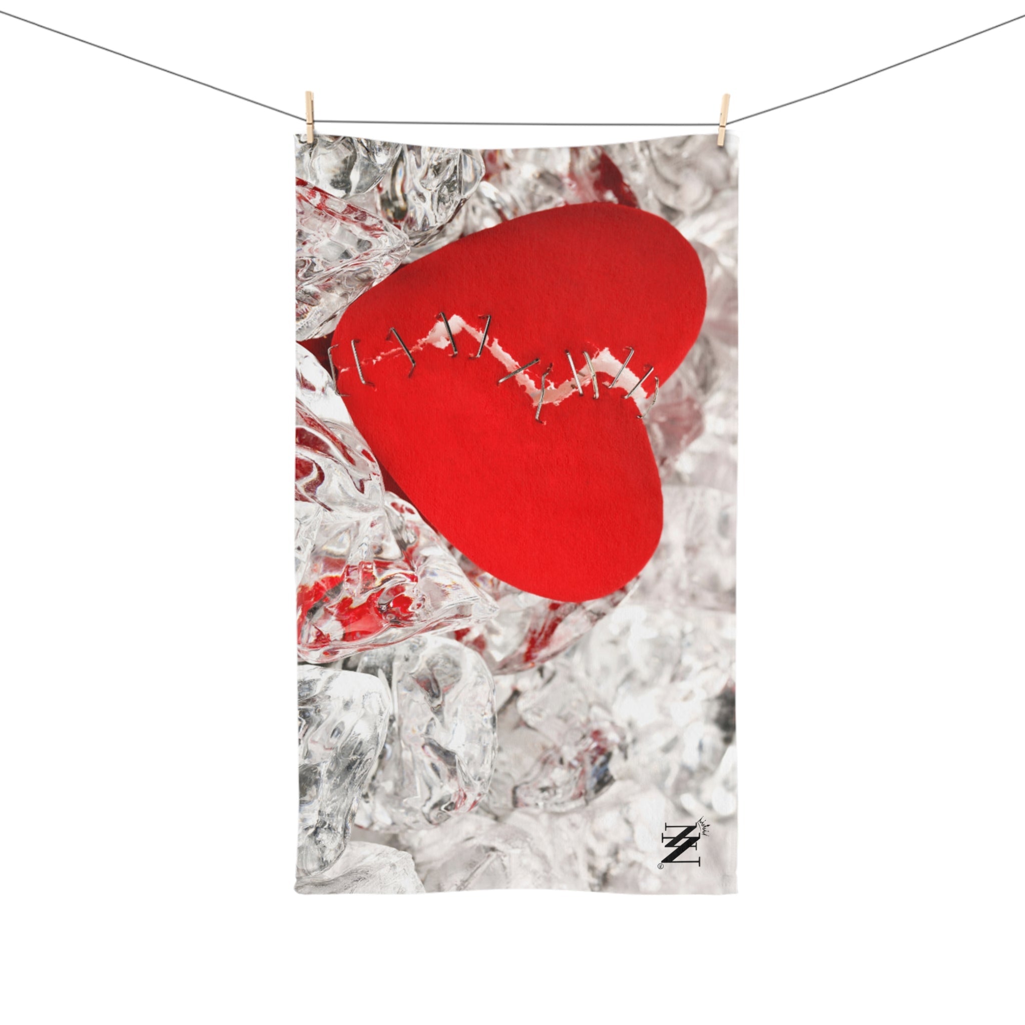Broken Stitched Heart on Ice 3D Print | Mix & Match Original Fun-Flirty Lovers’ Towels