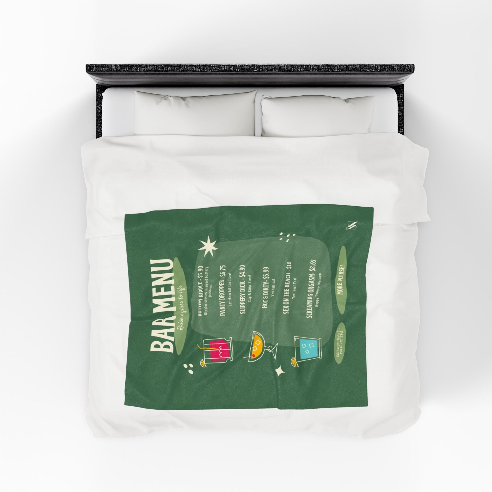 Bar Menu | Mix & Match Velveteen Fun-Flirty Lovers’ Blankets