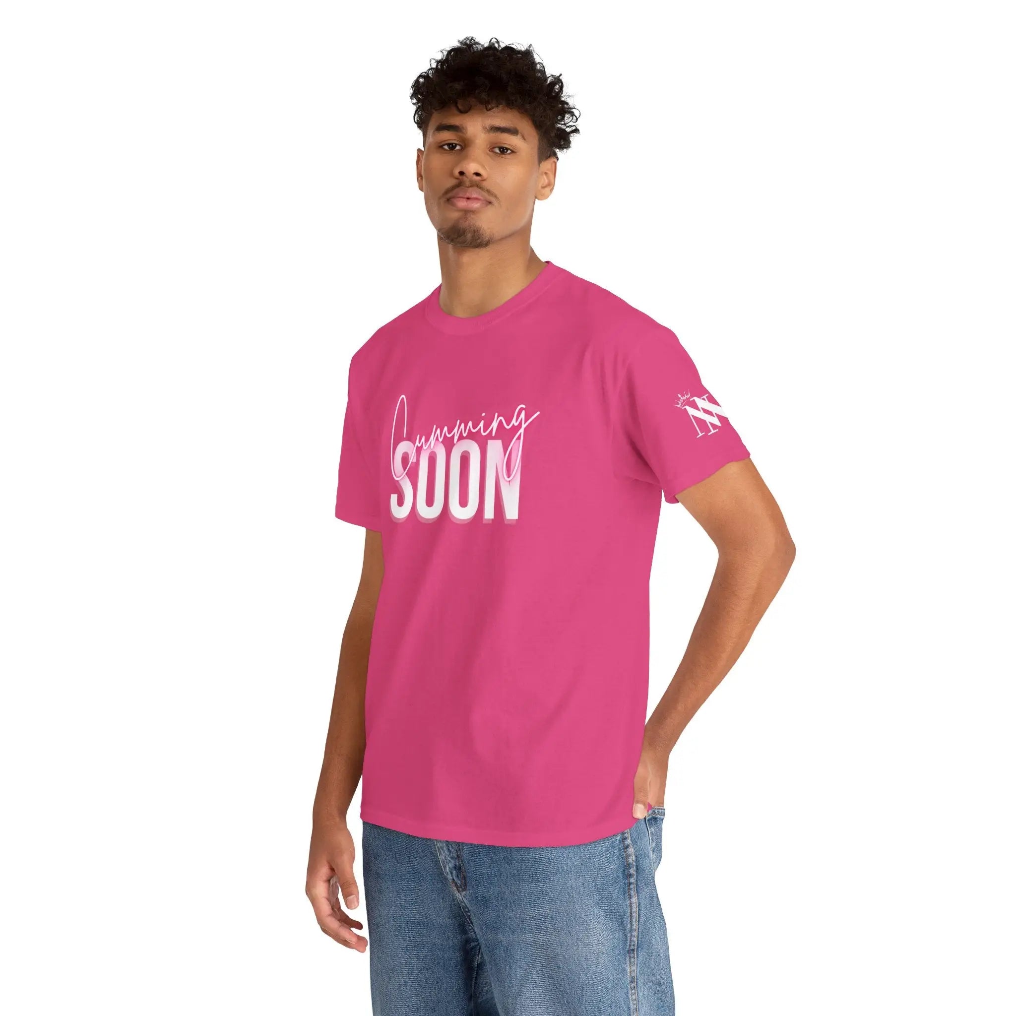Cumming Soon Plain Signature Pink 100% Cotton T-Shirt