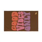 Good Vibes Retro Letters Brown Cum Towel