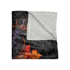 Gobble Til’ You Wobble Crow | Nectar Napkins Fun-Flirty Lovers’ Crushed Velvet Blankets