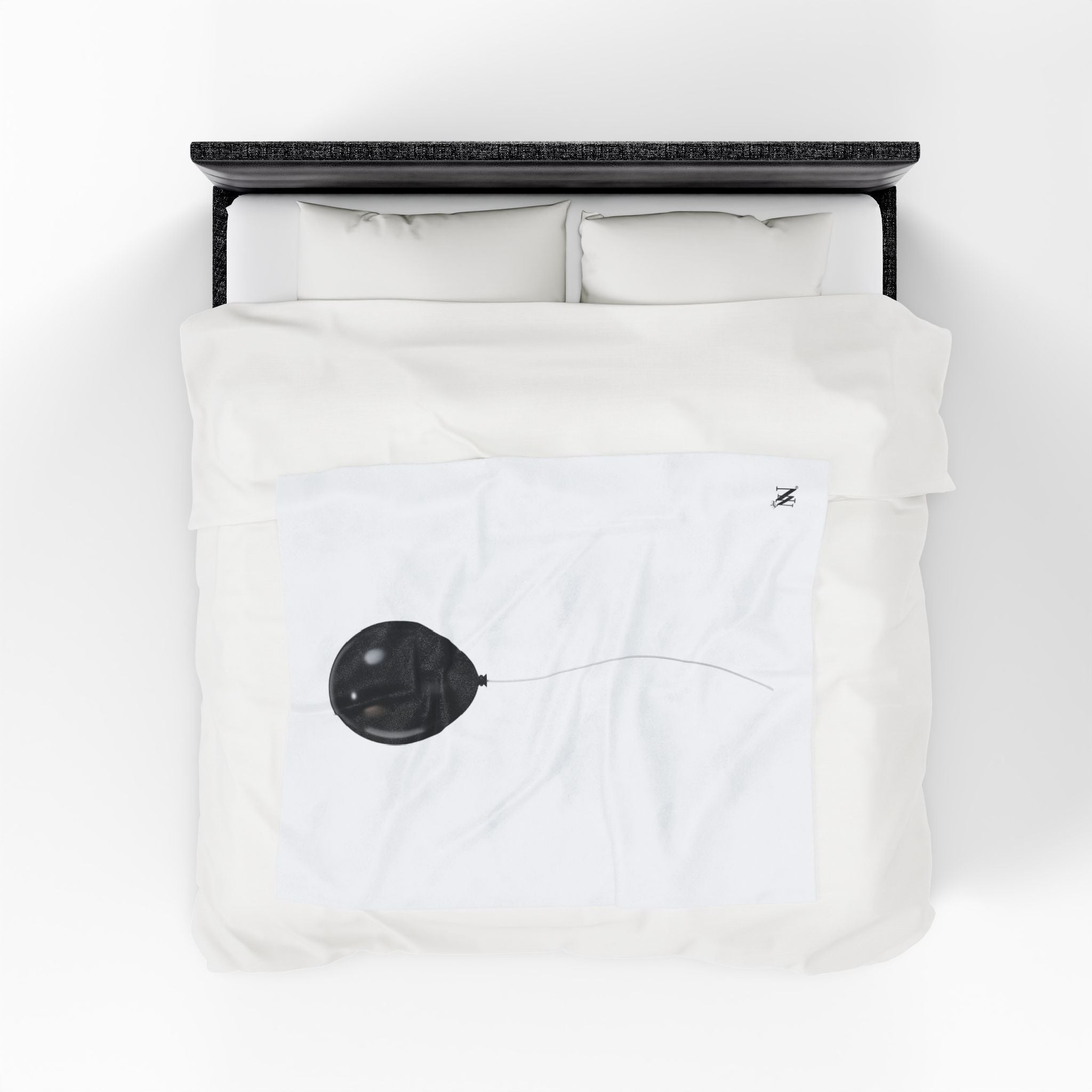 Single Black Party Balloon | Mix & Match Velveteen Fun-Flirty Lovers’ Blankets