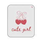 Cute Girl Strawberries I Love You Cherry Much | Mix Match Fun-Flirty Lovers’ Water-Resistant Blankets