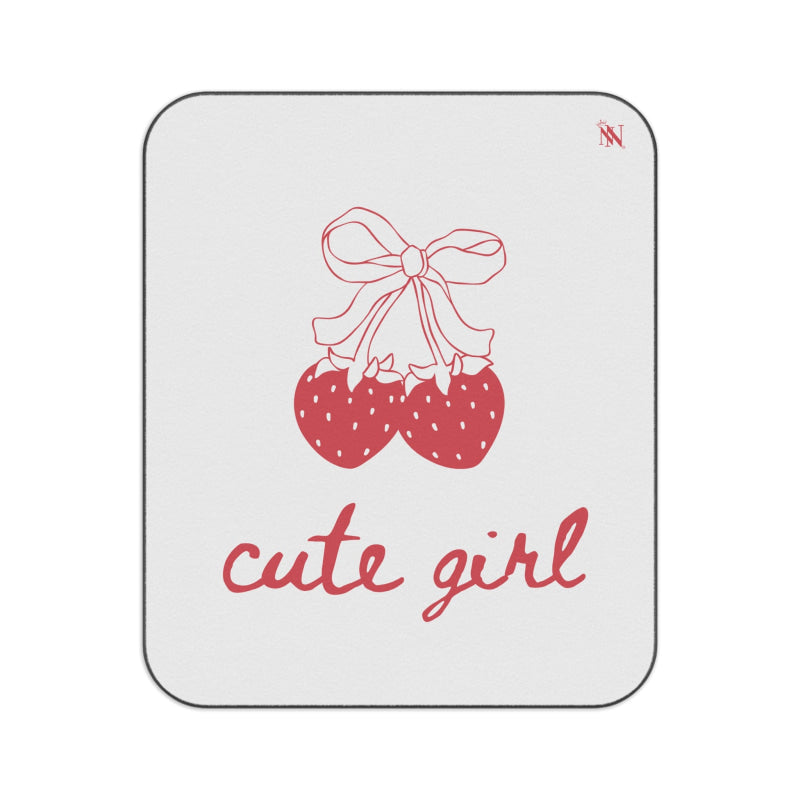 Cute Girl Strawberries I Love You Cherry Much | Mix Match Fun-Flirty Lovers’ Water-Resistant Blankets
