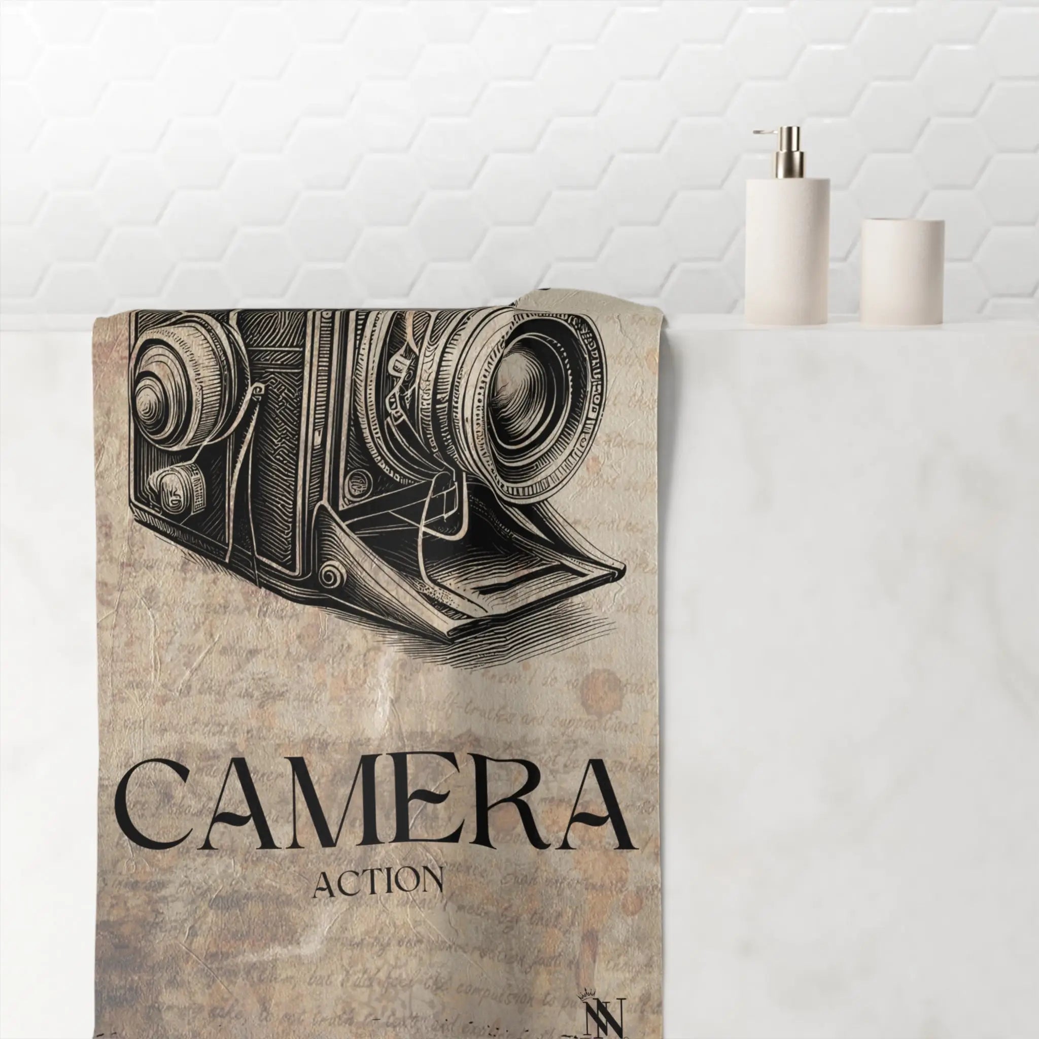 Vintage Camera Action | Mix & Match XL Fun-Flirty Lovers’ Towels