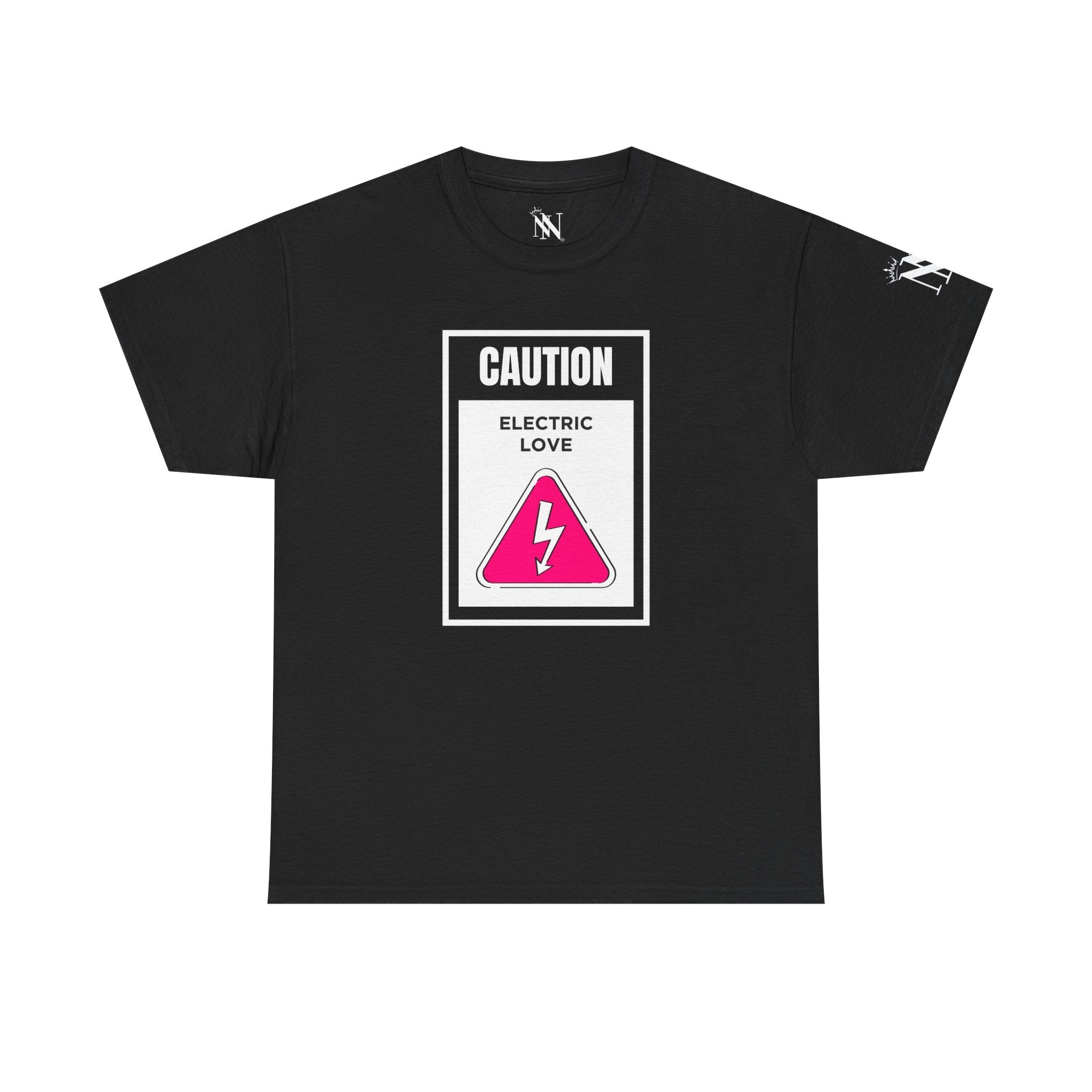 Caution Electric Love Romantic Couples Sex Gifts 100% Cotton T-Shirt